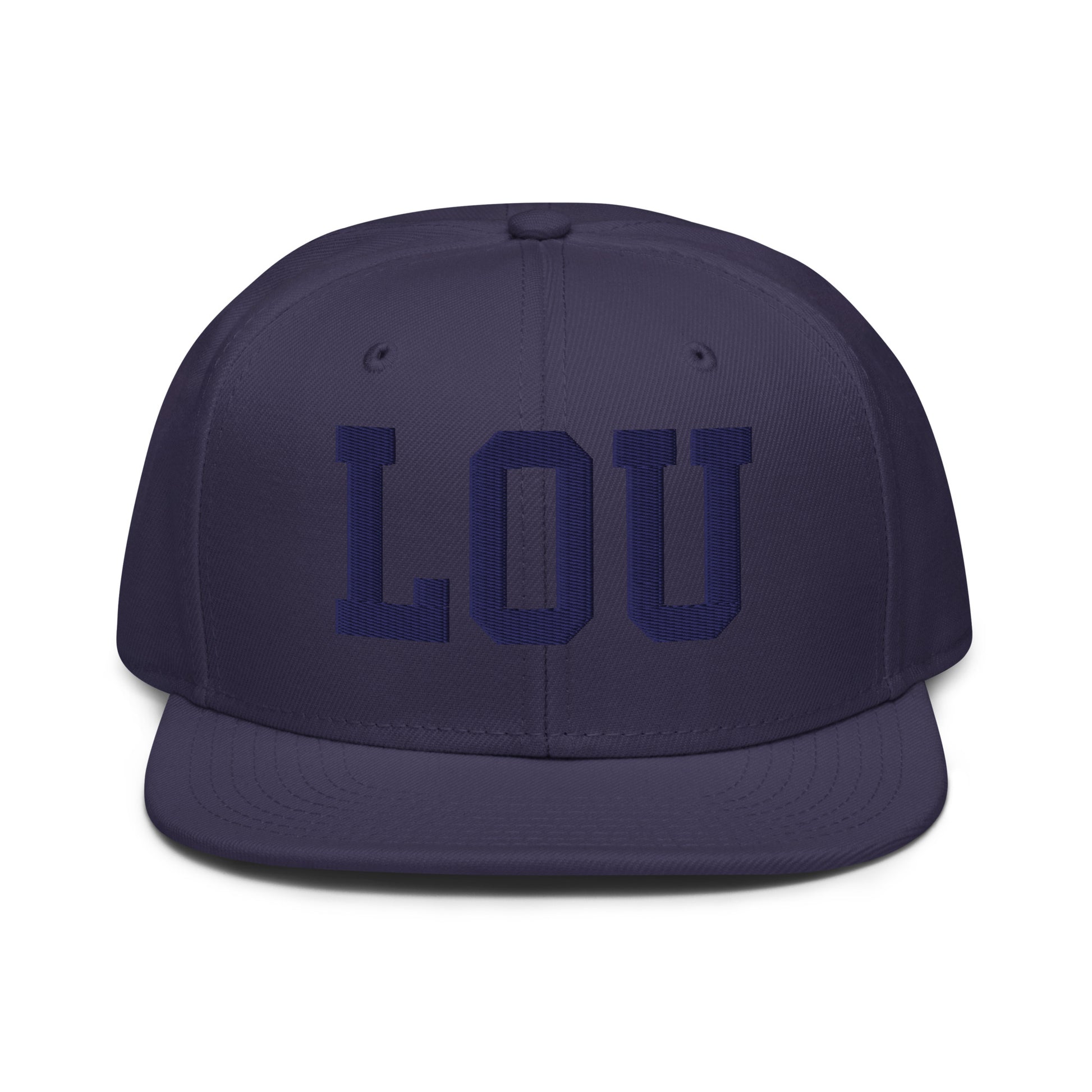 College-Style Wool-Blend Snapback Hat • Navy Blue • LOU Louisville • YHM Designs - Image 07