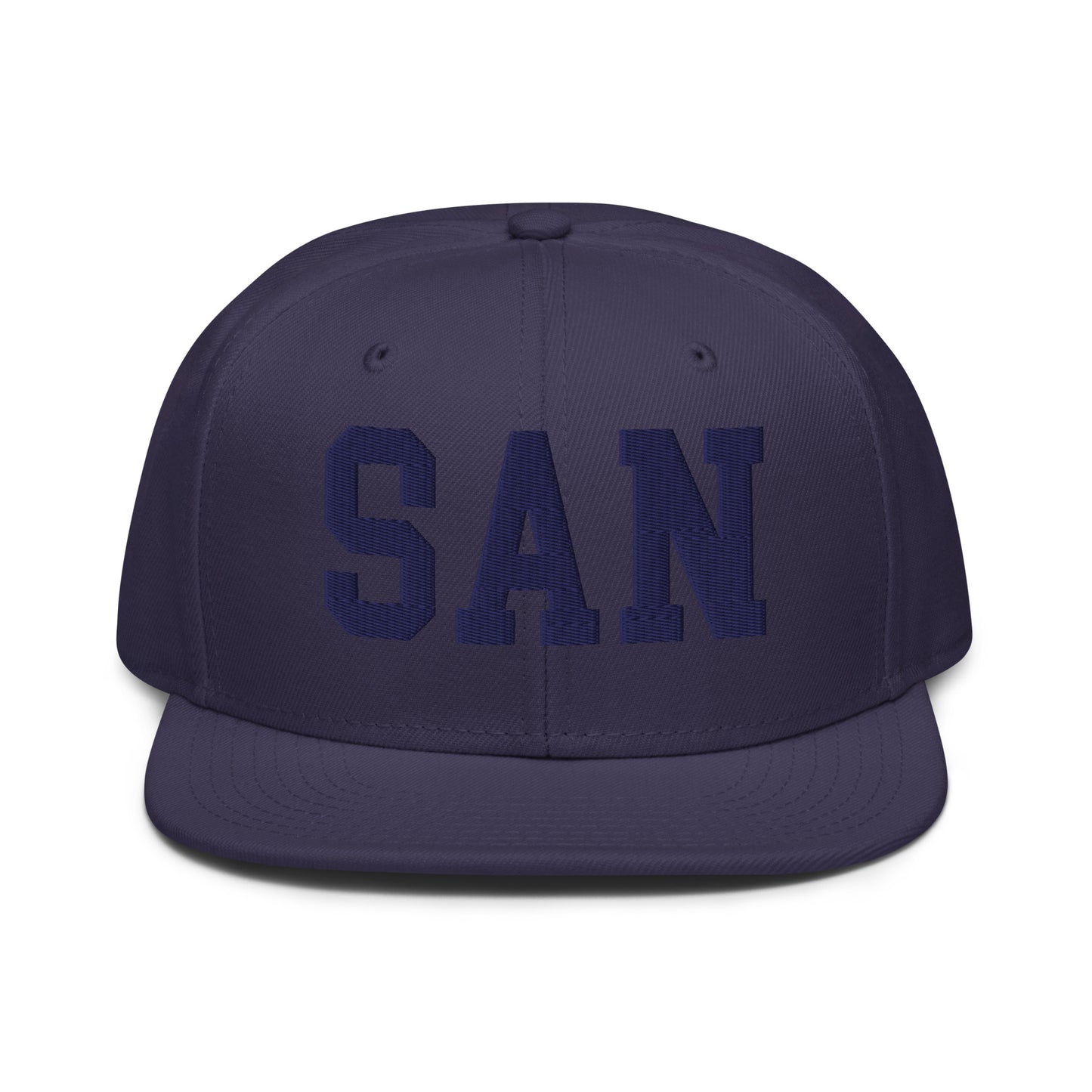 College-Style Wool-Blend Snapback Hat • Navy Blue • SAN San Diego • YHM Designs - Image 07