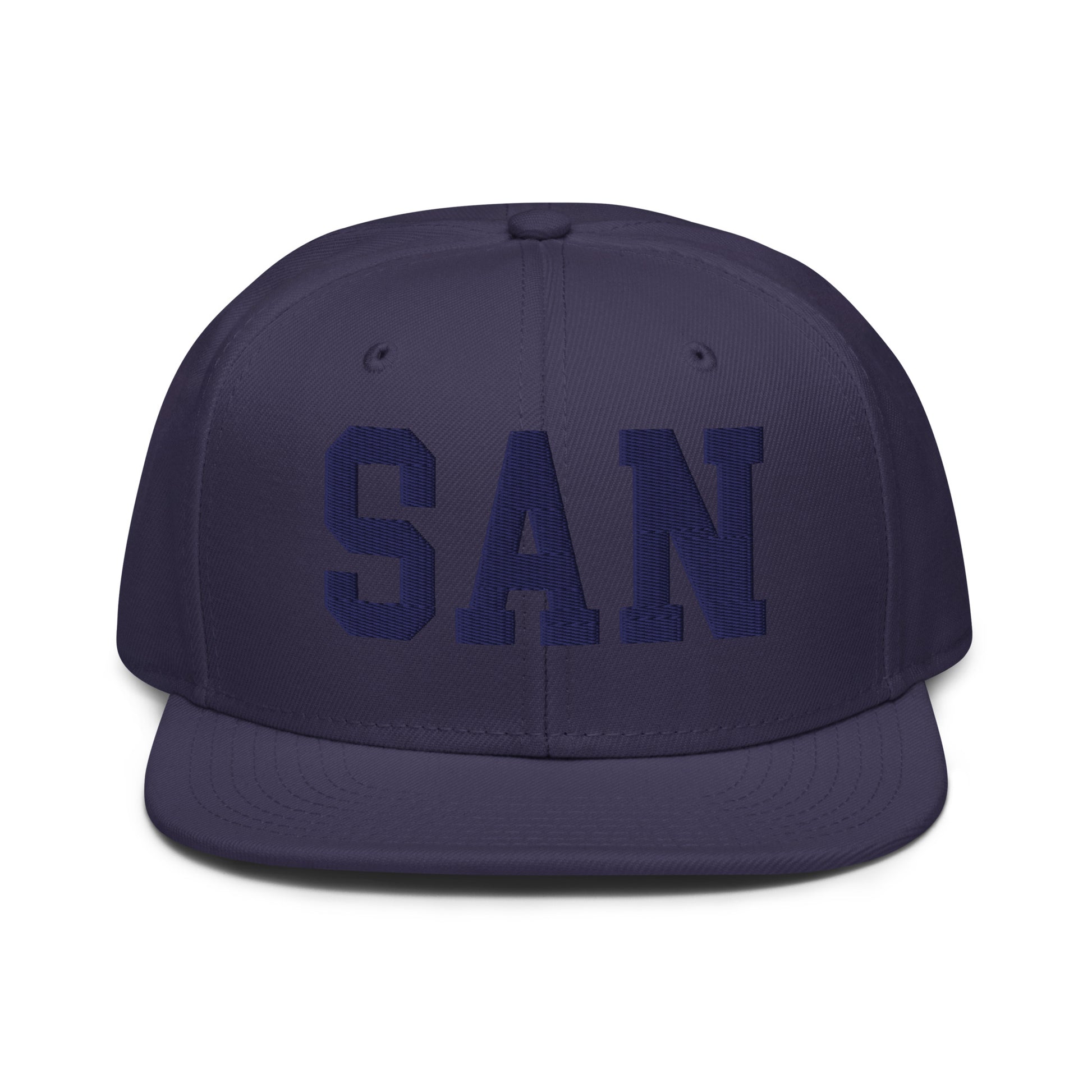 College-Style Wool-Blend Snapback Hat • Navy Blue • SAN San Diego • YHM Designs - Image 07