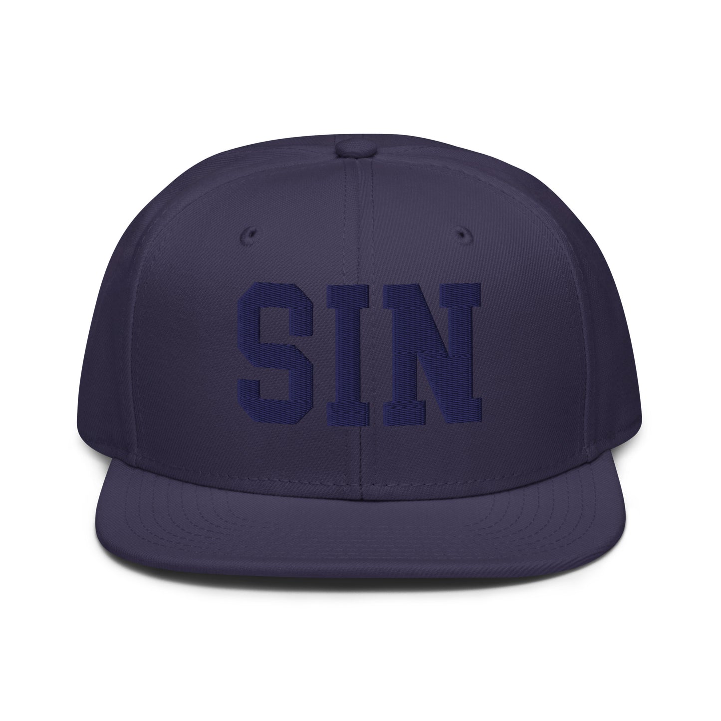 College-Style Wool-Blend Snapback Hat • Navy Blue • SIN Singapore • YHM Designs - Image 07
