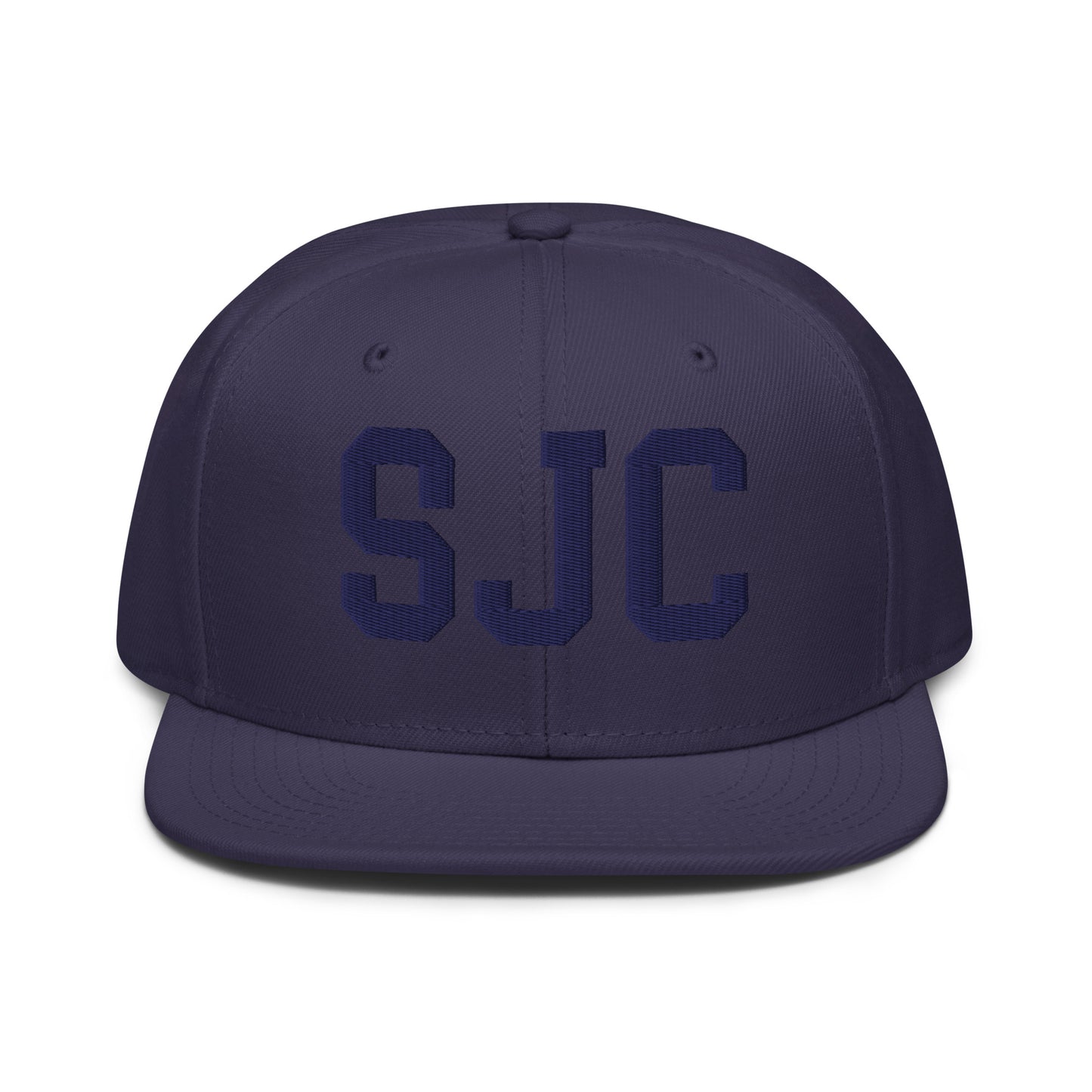 College-Style Wool-Blend Snapback Hat • Navy Blue • SJC San Jose • YHM Designs - Image 07