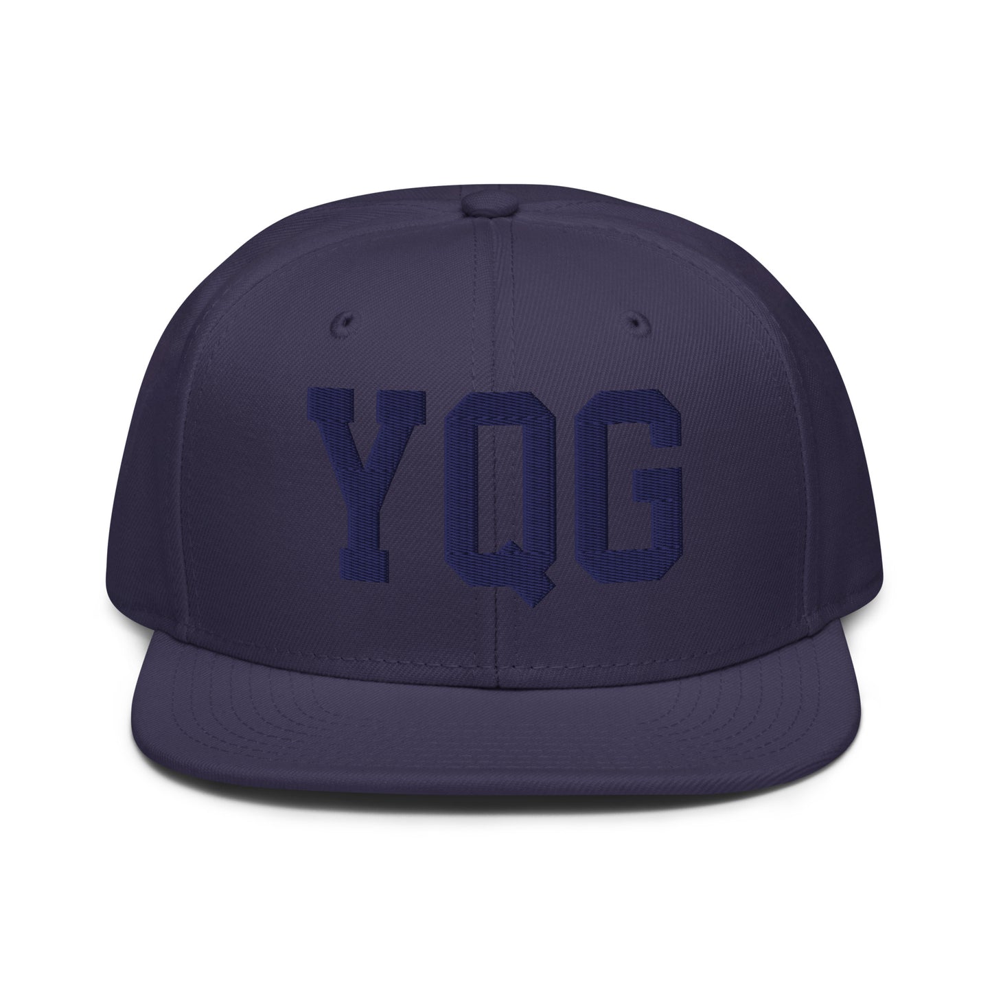 College-Style Wool-Blend Snapback Hat • Navy Blue • YQG Windsor • YHM Designs - Image 07