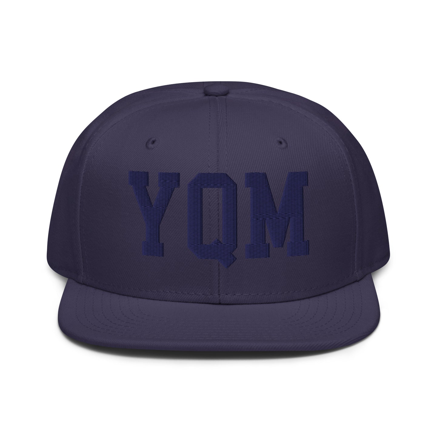 College-Style Wool-Blend Snapback Hat • Navy Blue • YQM Moncton • YHM Designs - Image 07