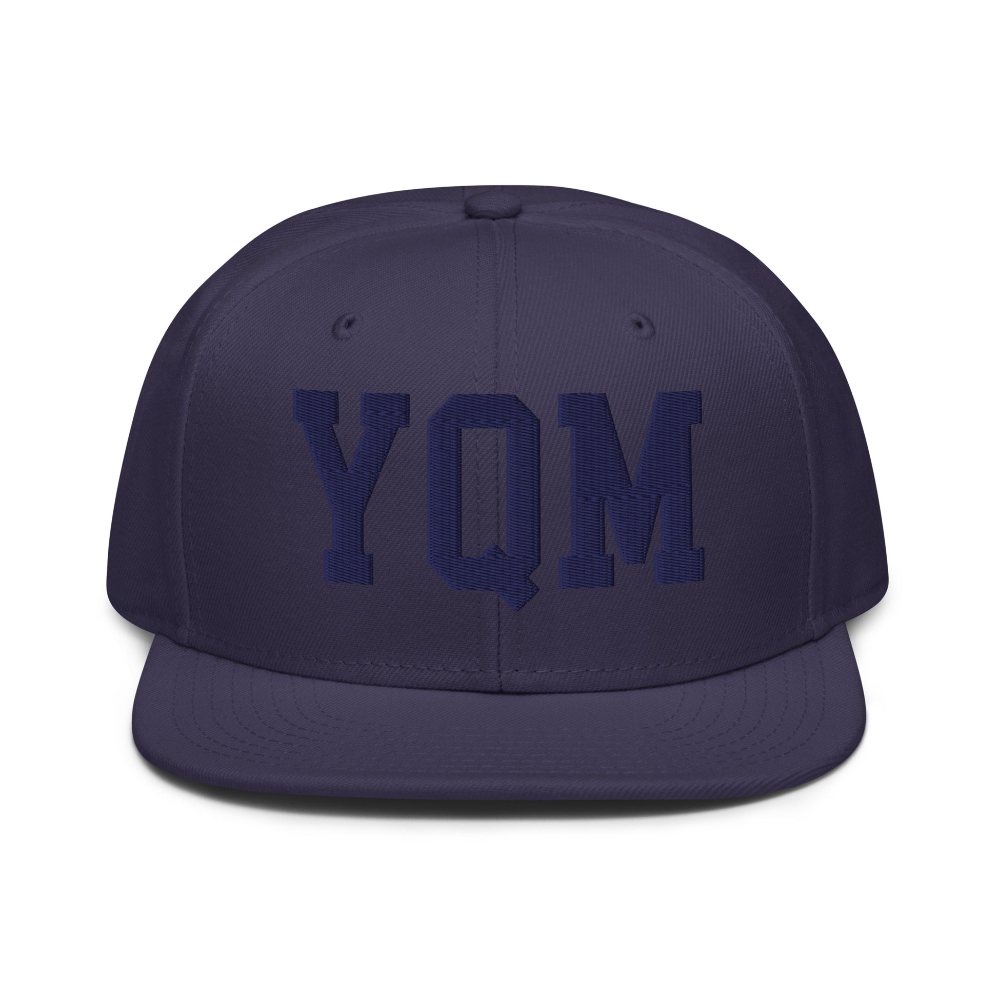 College-Style Wool-Blend Snapback Hat • Navy Blue • YQM Moncton • YHM Designs - Image 07