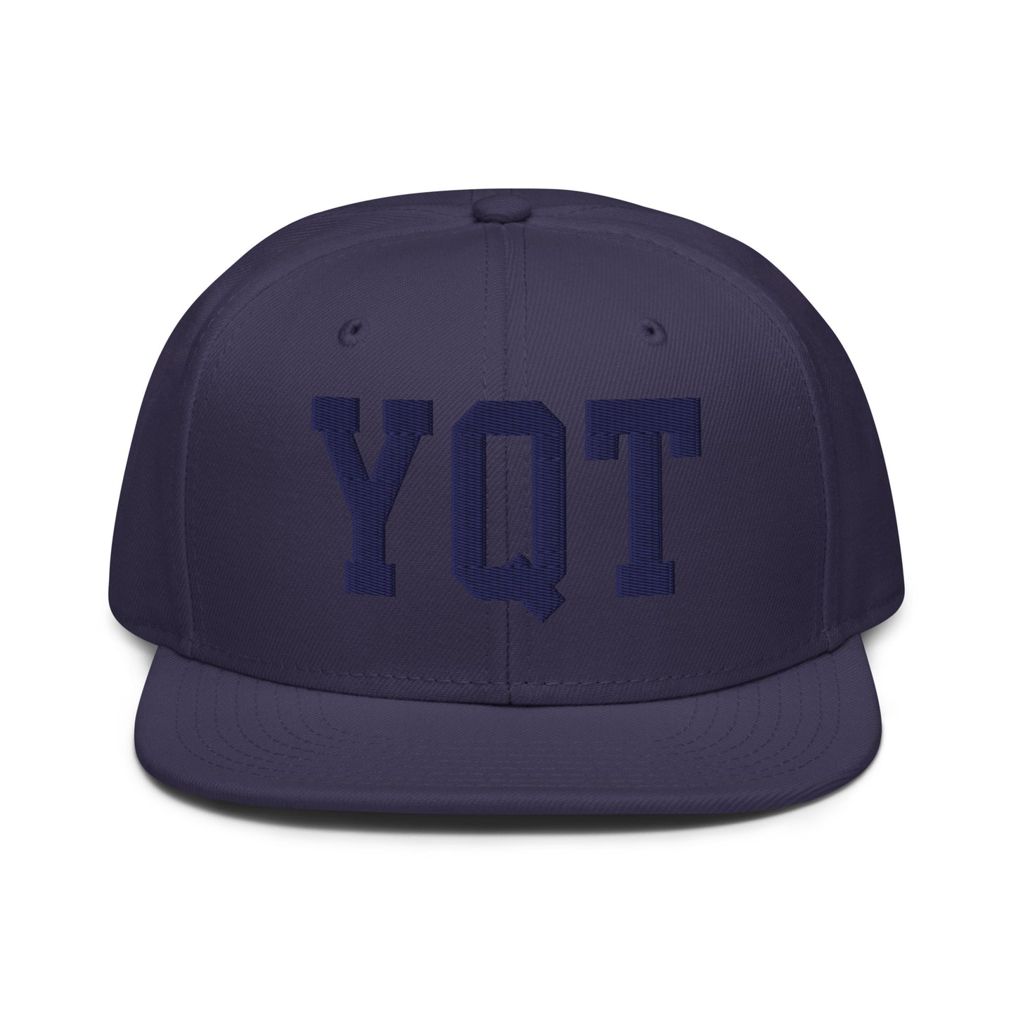 College-Style Wool-Blend Snapback Hat • Navy Blue • YQT Thunder Bay • YHM Designs - Image 07