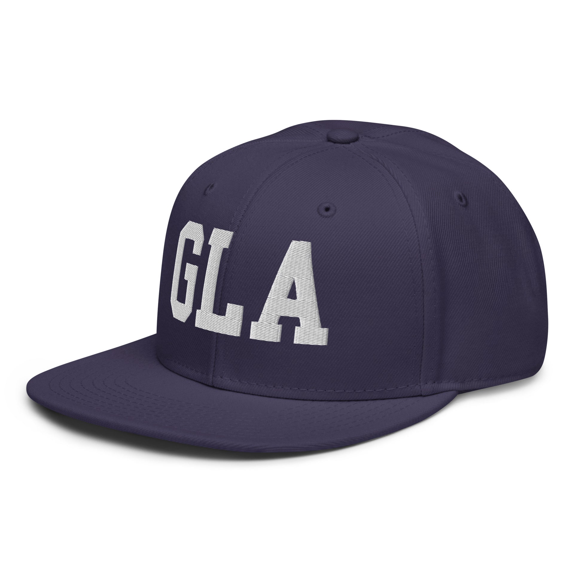 College-Style Wool-Blend Snapback Hat • White • GLA Glasgow • YHM Designs - Image 12