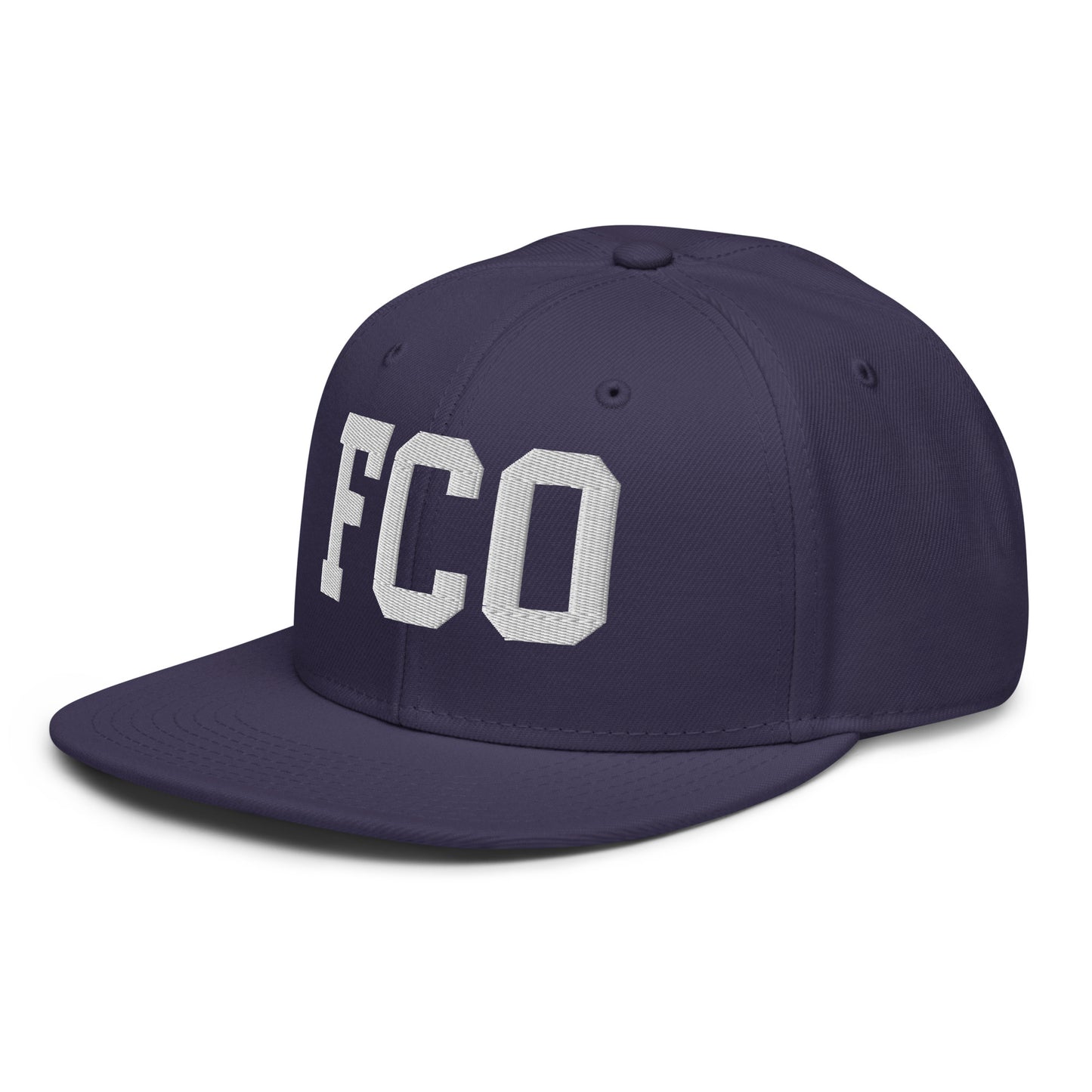 College-Style Wool-Blend Snapback Hat • White • FCO Rome • YHM Designs - Image 12
