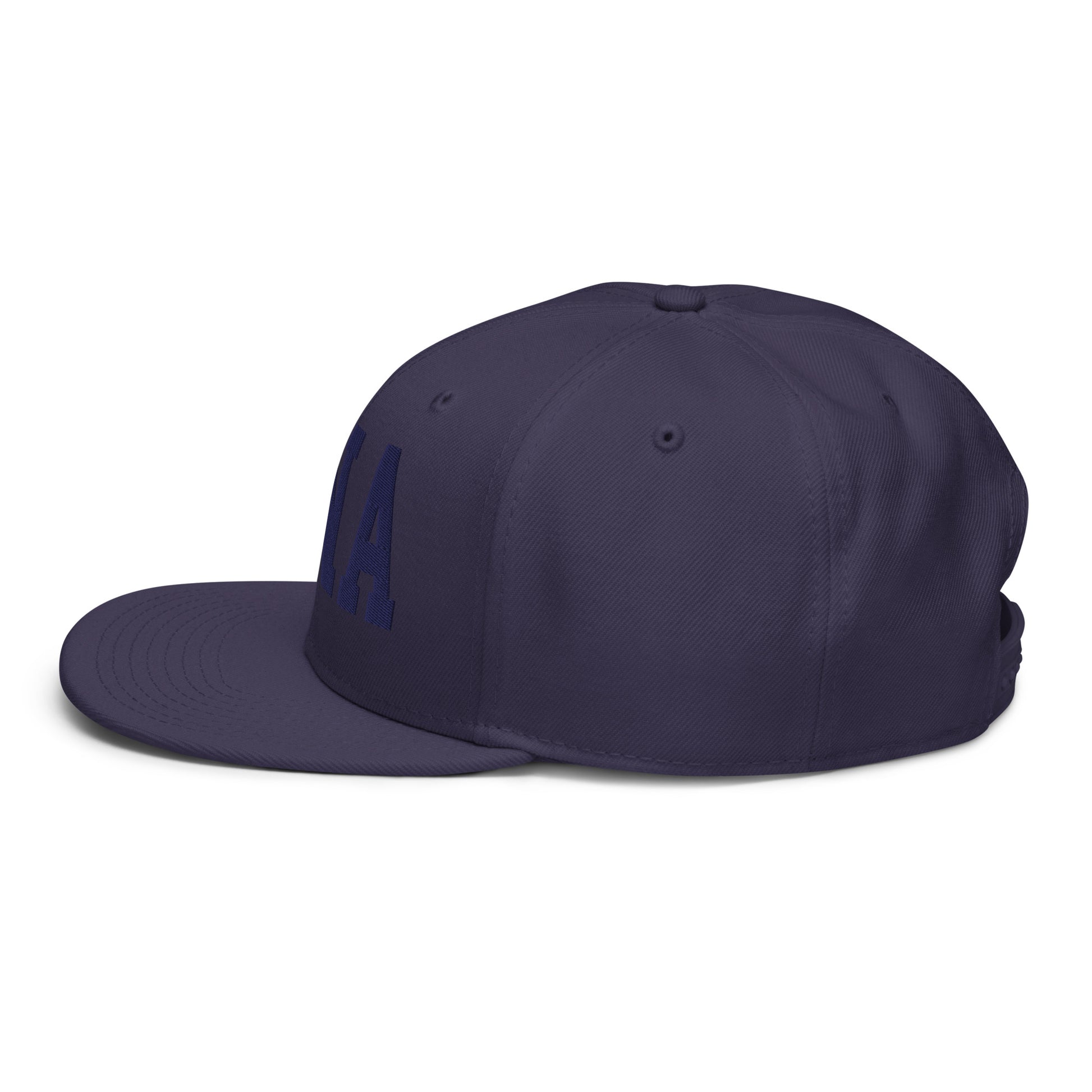 College-Style Wool-Blend Snapback Hat • Navy Blue • BNA Nashville • YHM Designs - Image 09