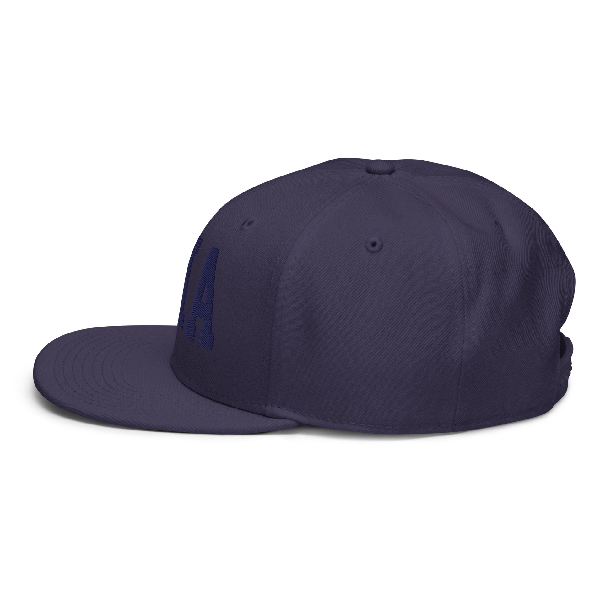 College-Style Wool-Blend Snapback Hat • Navy Blue • MIA Miami • YHM Designs - Image 09
