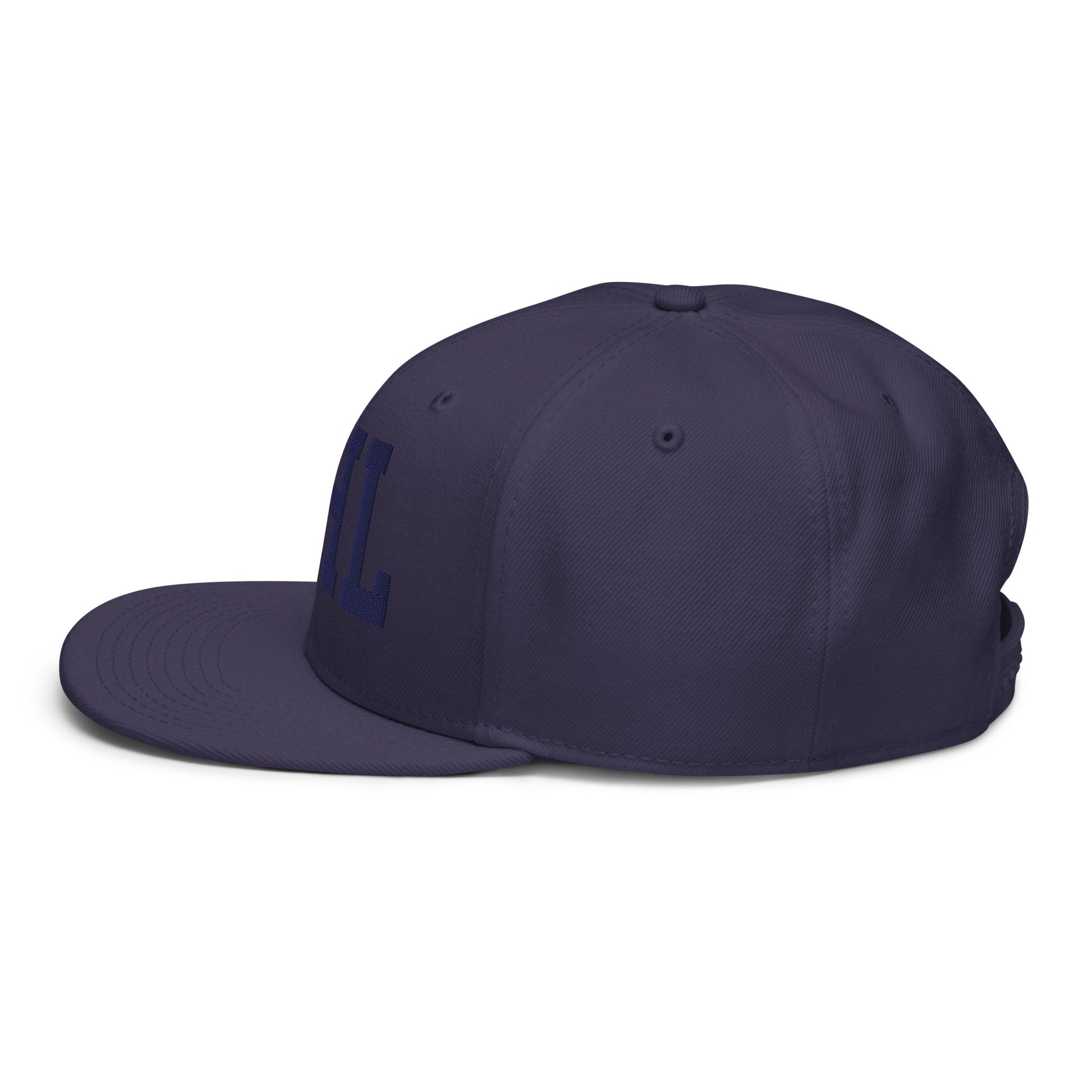College-Style Wool-Blend Snapback Hat • Navy Blue • PHL Philadelphia • YHM Designs - Image 09