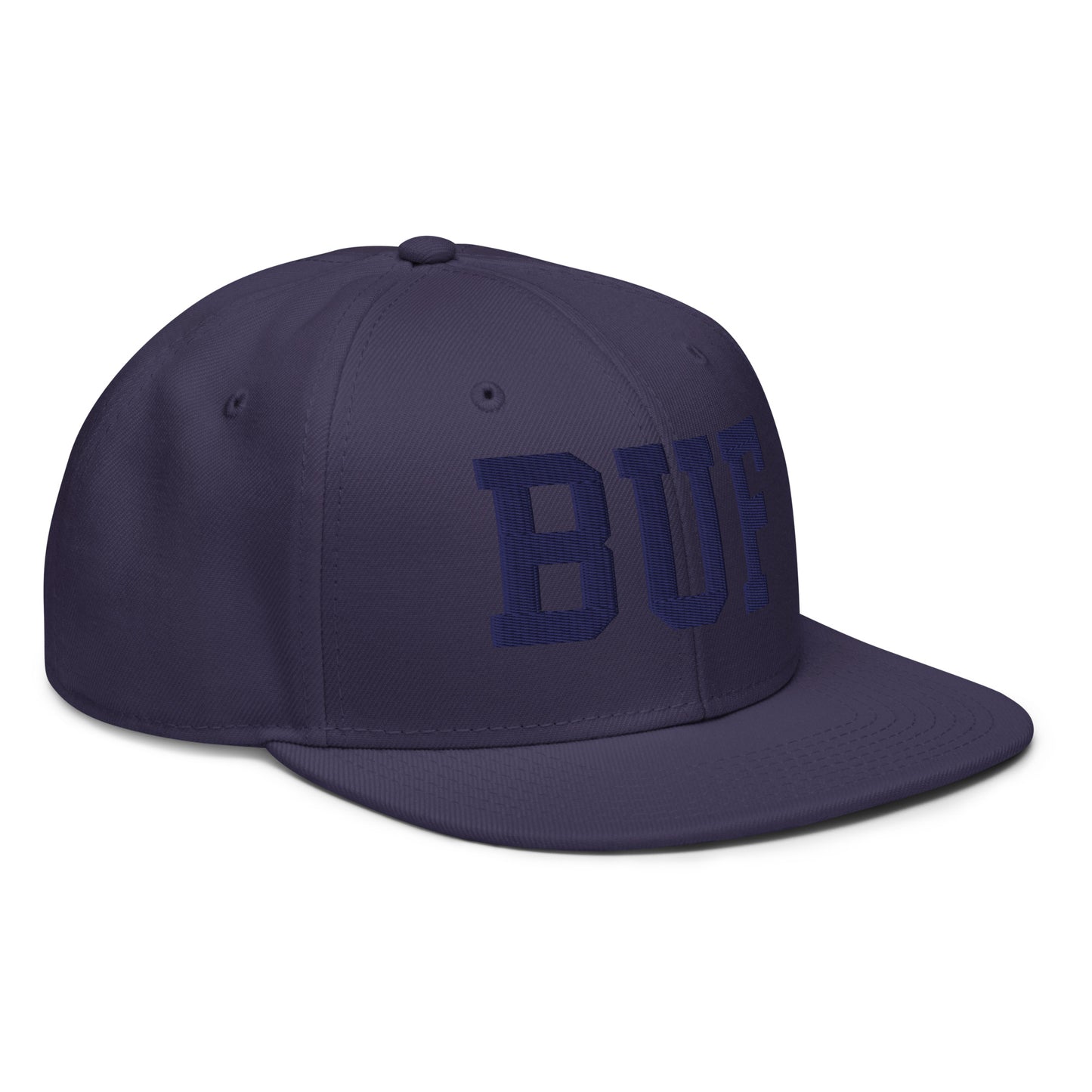 College-Style Wool-Blend Snapback Hat • Navy Blue • BUF Buffalo • YHM Designs - Image 10