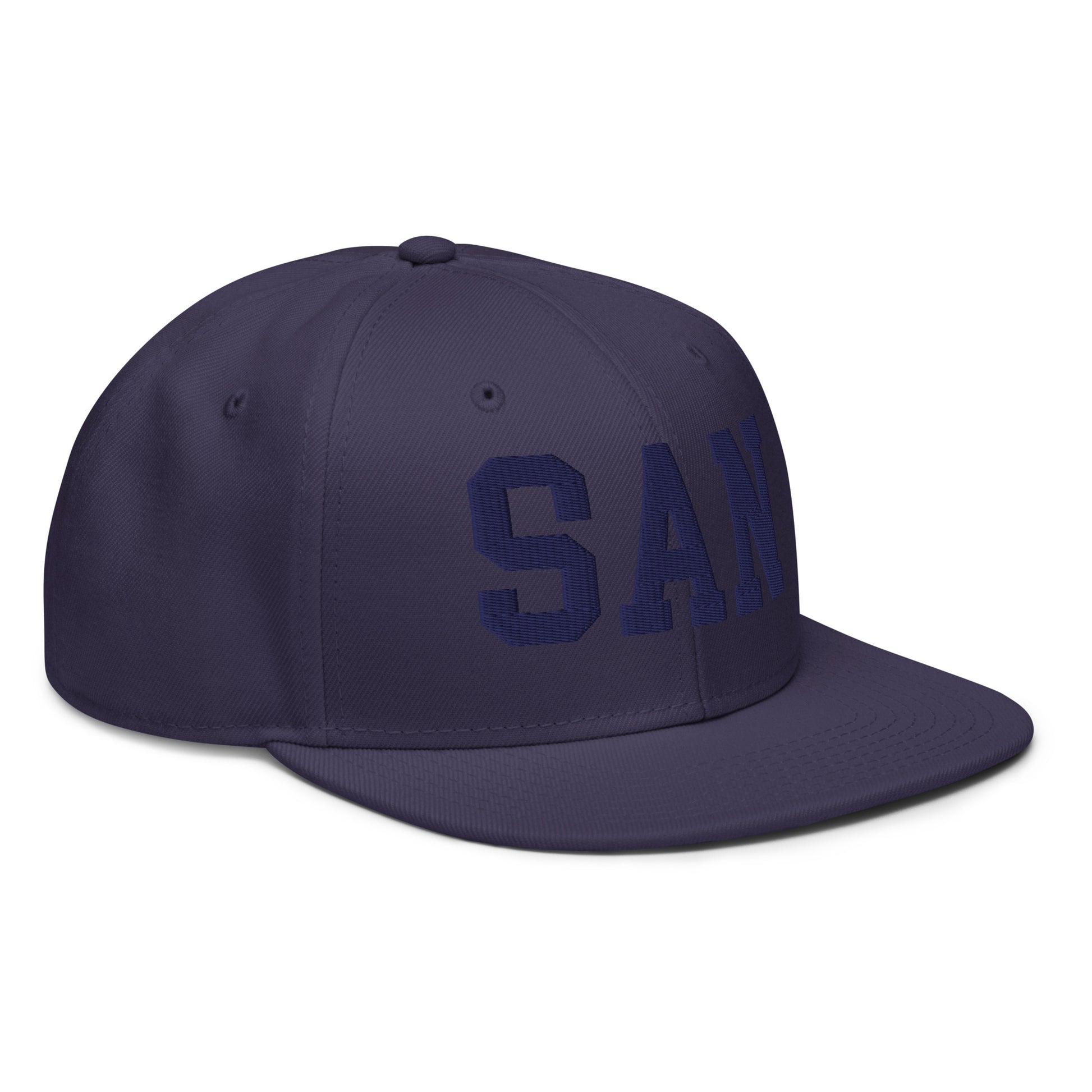 College-Style Wool-Blend Snapback Hat • Navy Blue • SAN San Diego • YHM Designs - Image 10
