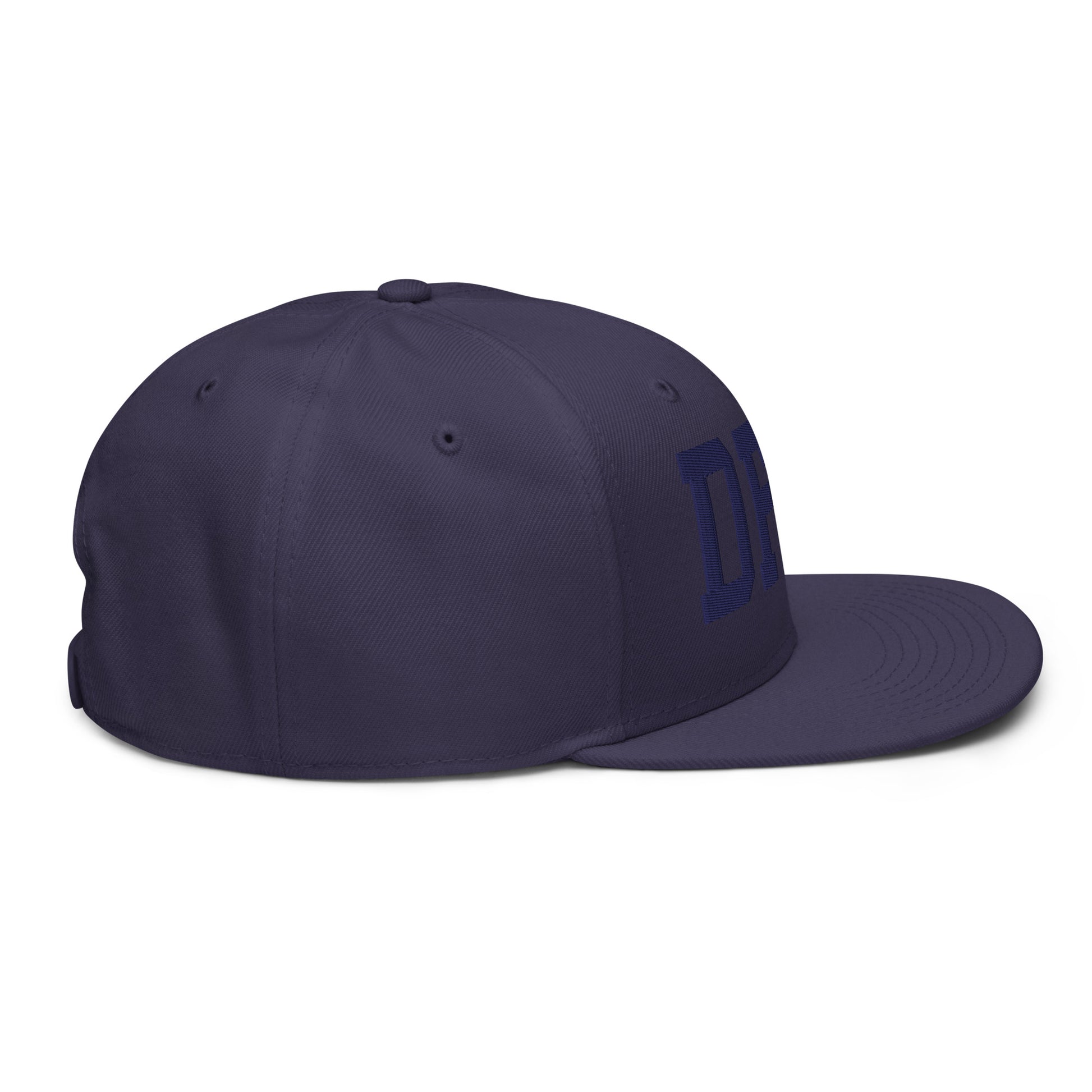 College-Style Wool-Blend Snapback Hat • Navy Blue • DFW Dallas • YHM Designs - Image 11