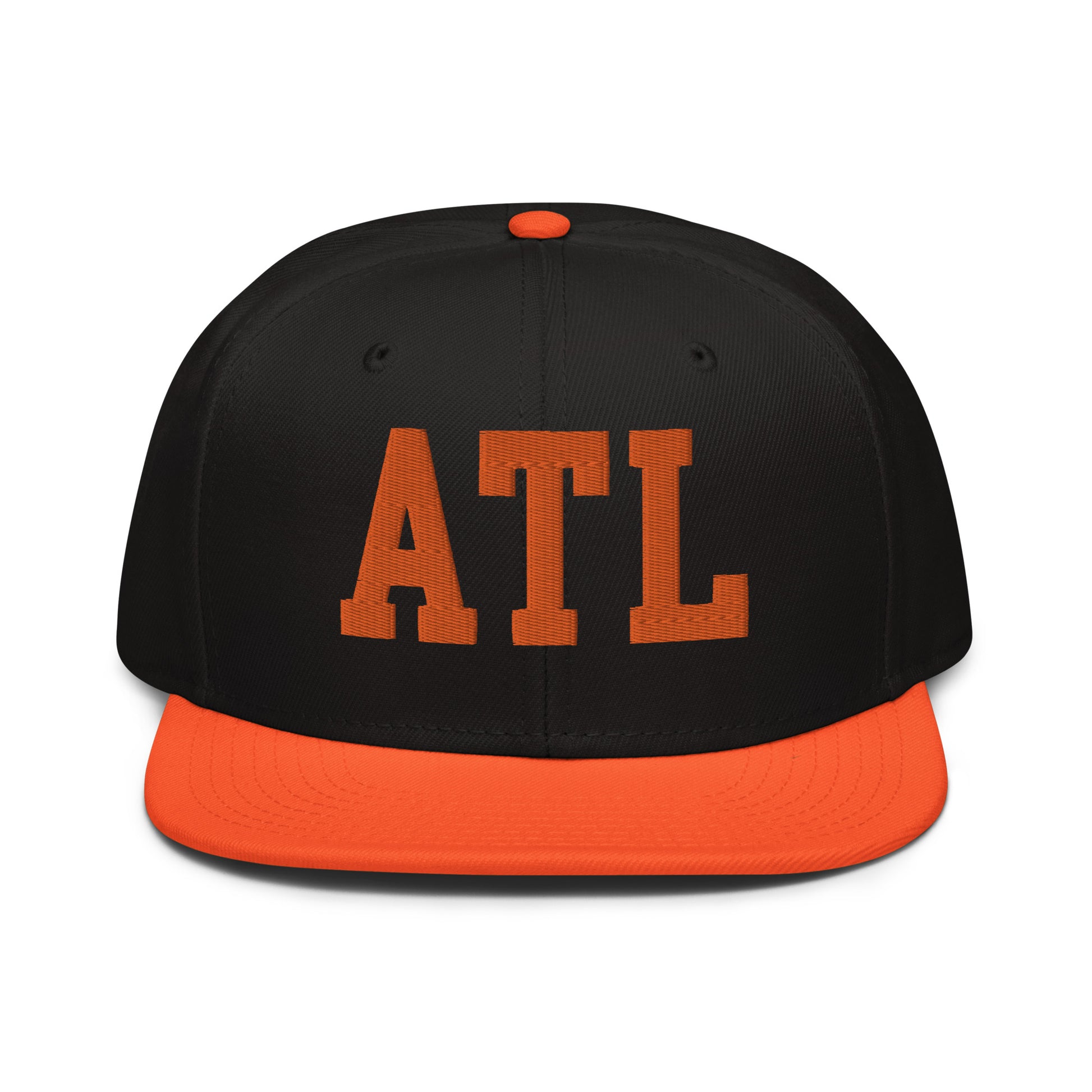 College-Style Wool-Blend Snapback Hat • Orange • ATL Atlanta • YHM Designs - Image 07