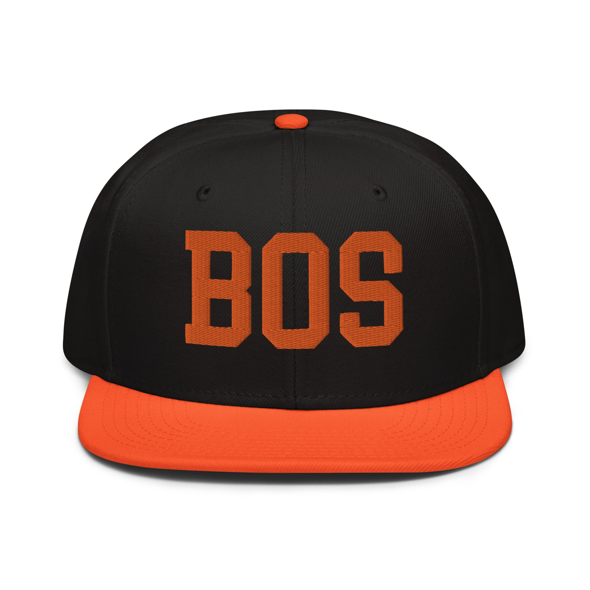 College-Style Wool-Blend Snapback Hat • Orange • BOS Boston • YHM Designs - Image 07
