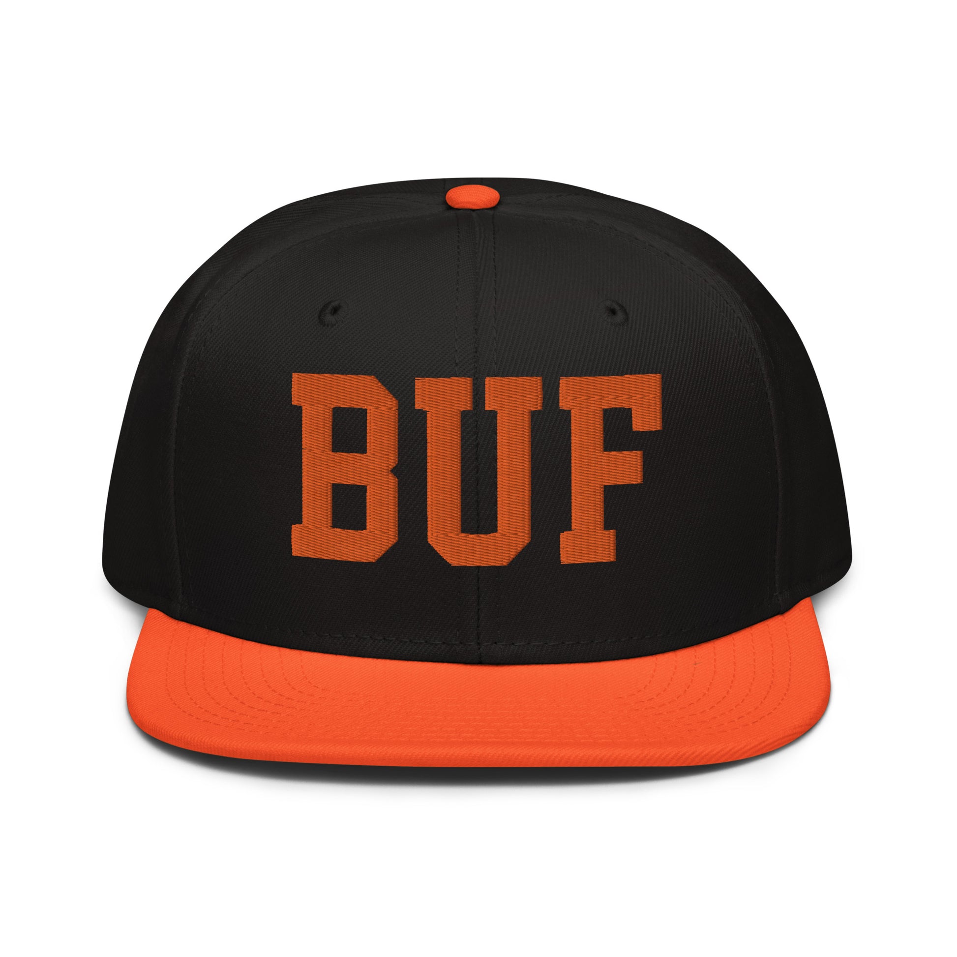 College-Style Wool-Blend Snapback Hat • Orange • BUF Buffalo • YHM Designs - Image 07