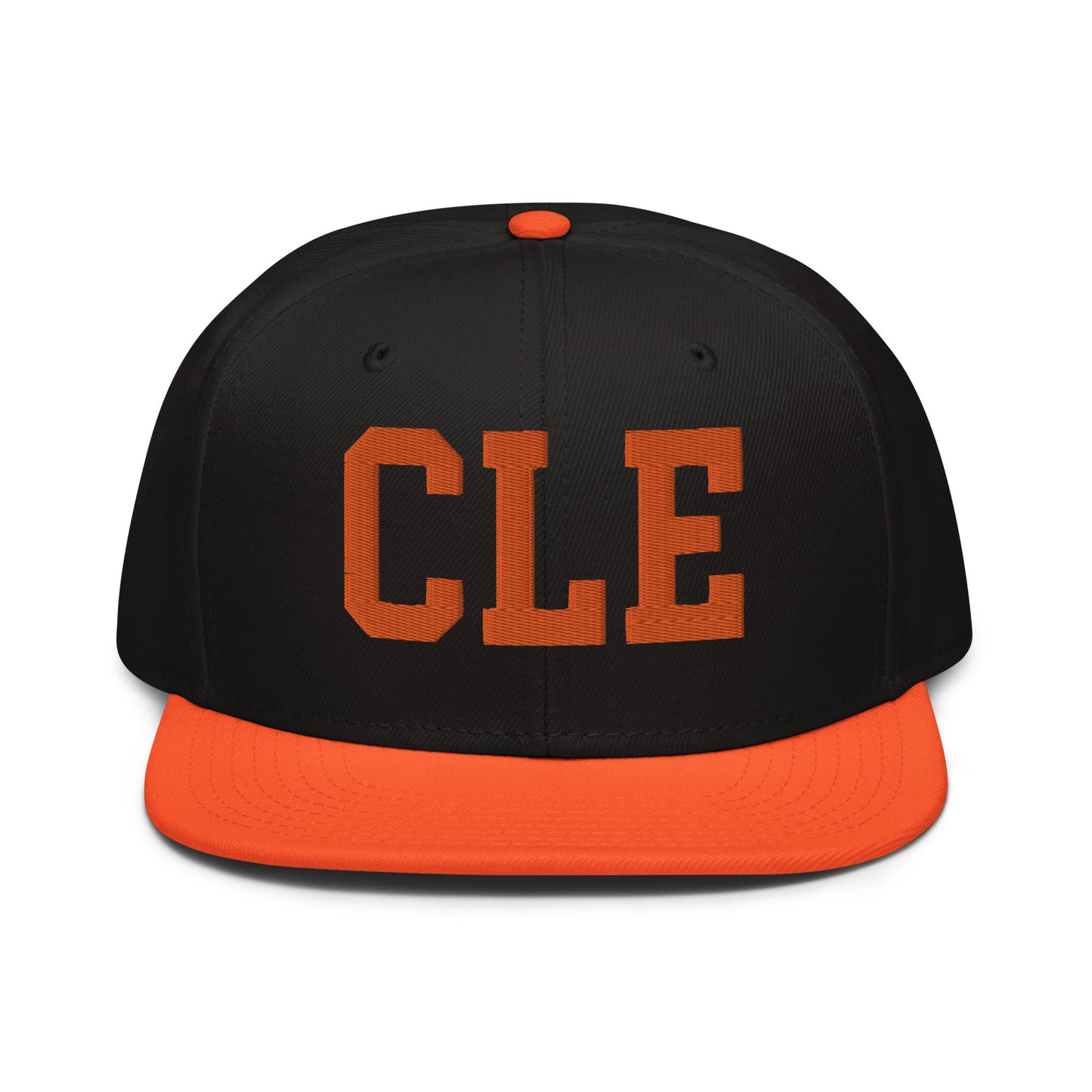 College-Style Wool-Blend Snapback Hat • Orange • CLE Cleveland • YHM Designs - Image 07