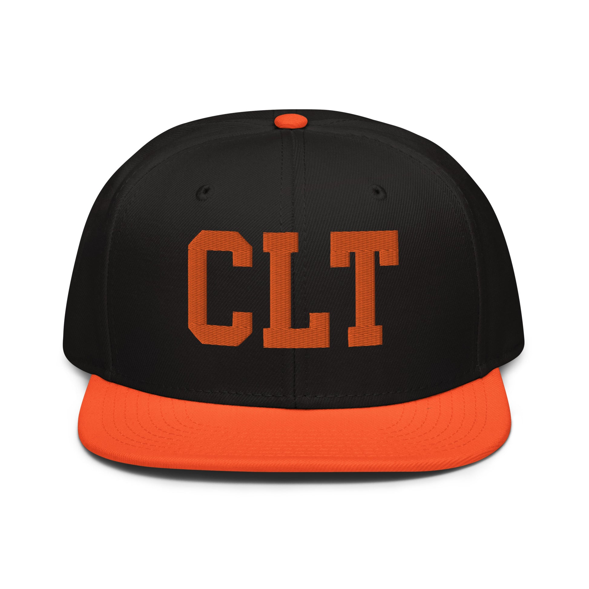 College-Style Wool-Blend Snapback Hat • Orange • CLT Charlotte • YHM Designs - Image 07