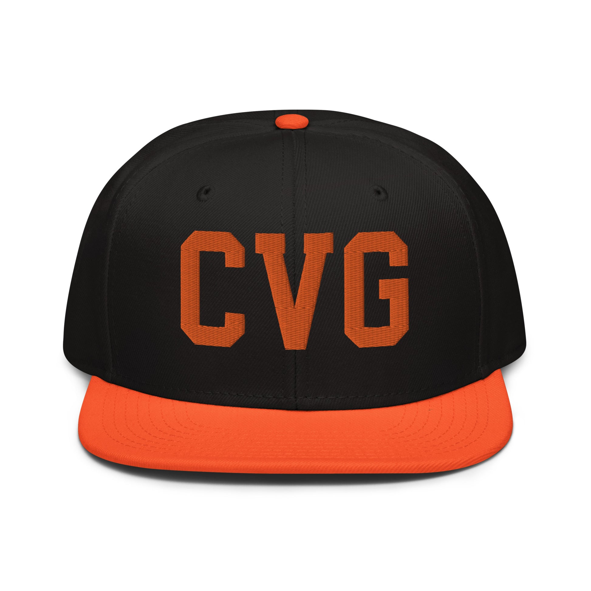 College-Style Wool-Blend Snapback Hat • Orange • CVG Cincinnati • YHM Designs - Image 07