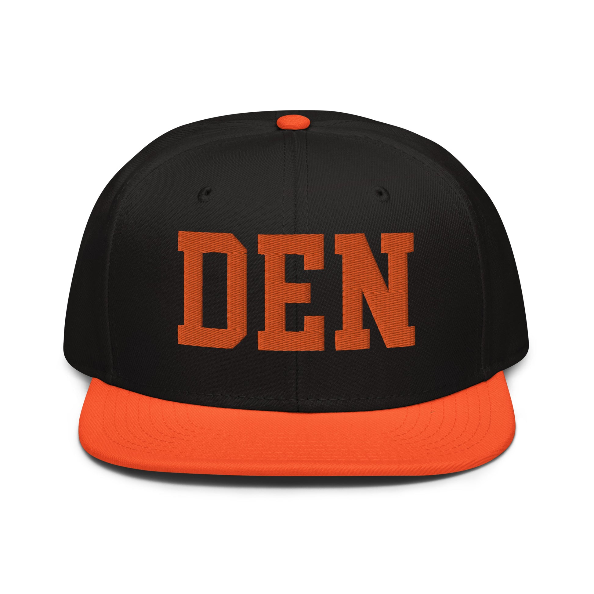 College-Style Wool-Blend Snapback Hat • Orange • DEN Denver • YHM Designs - Image 07