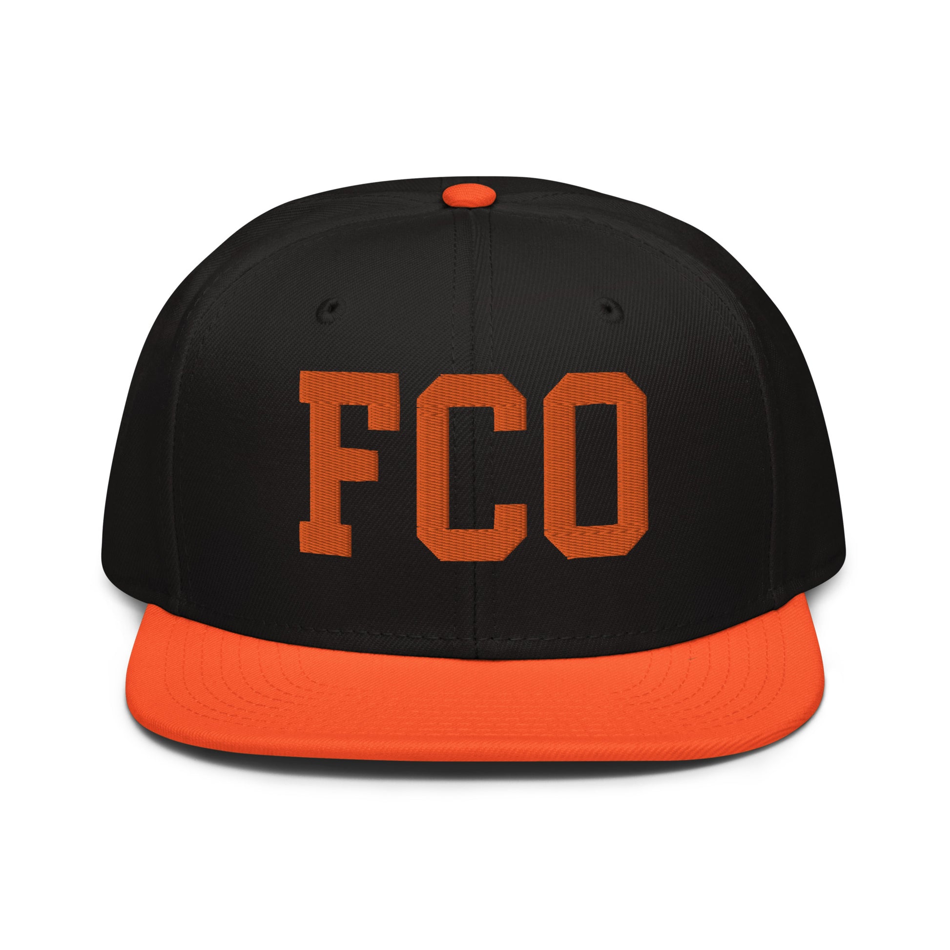 College-Style Wool-Blend Snapback Hat • Orange • FCO Rome • YHM Designs - Image 07