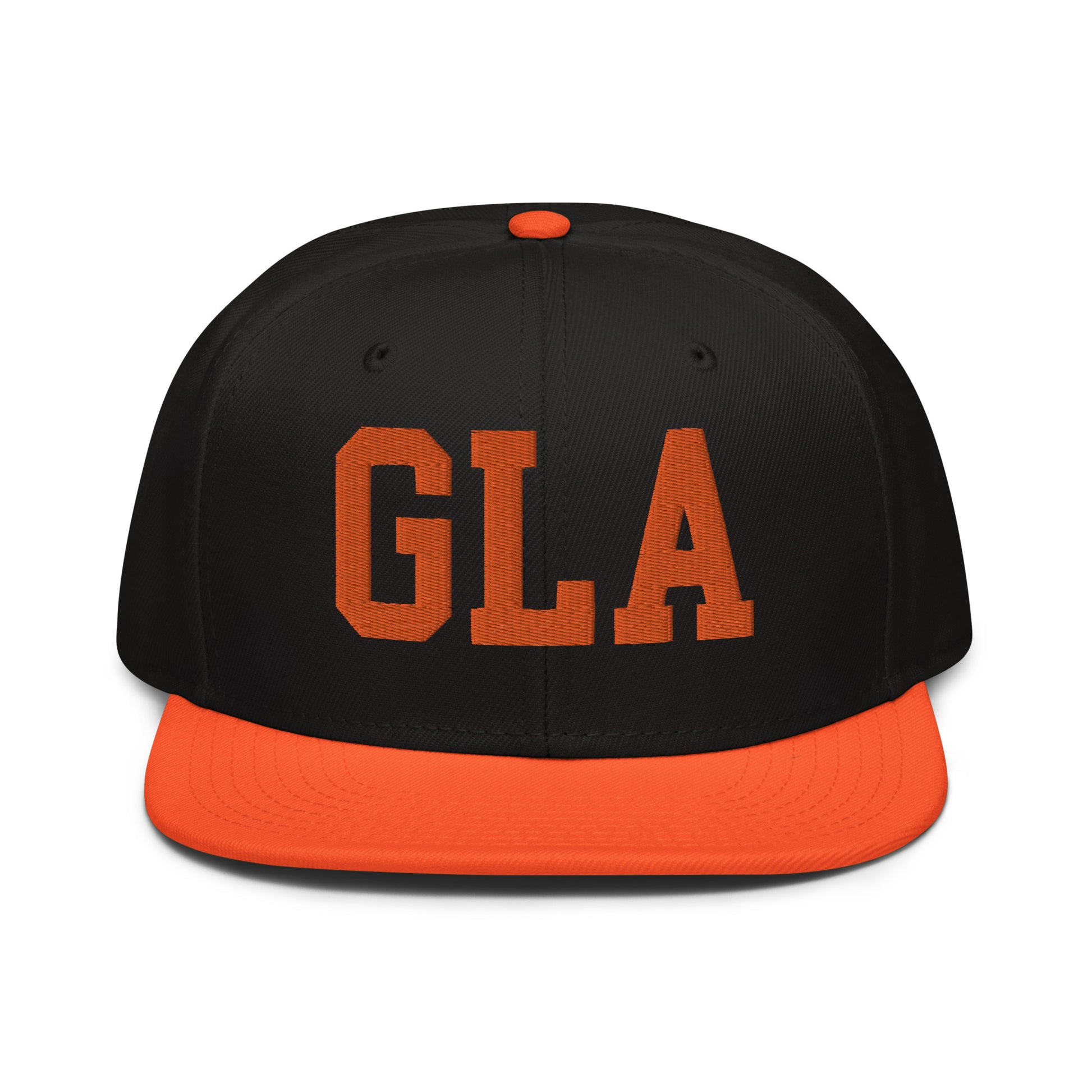 College-Style Wool-Blend Snapback Hat • Orange • GLA Glasgow • YHM Designs - Image 07