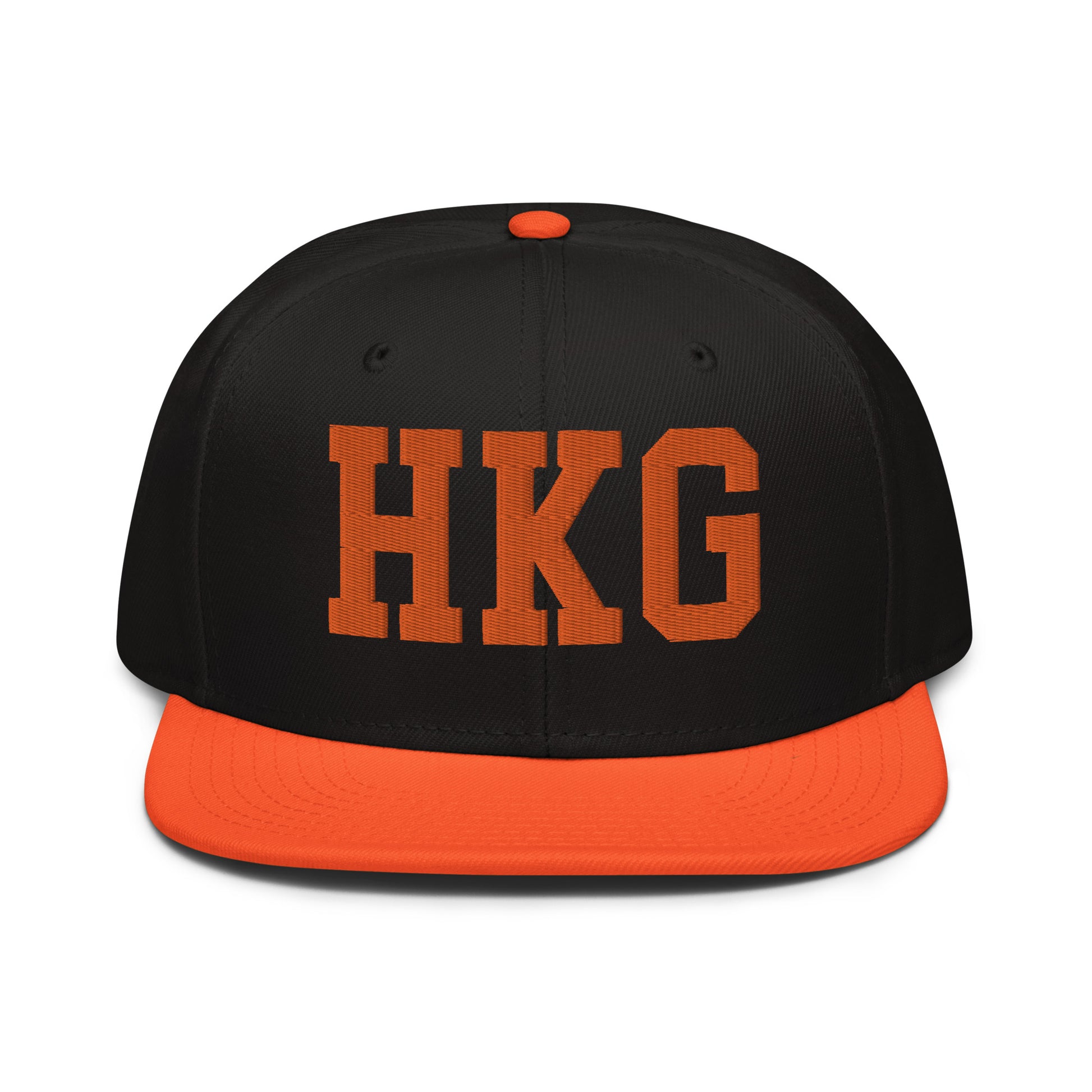 College-Style Wool-Blend Snapback Hat • Orange • HKG Hong Kong • YHM Designs - Image 07