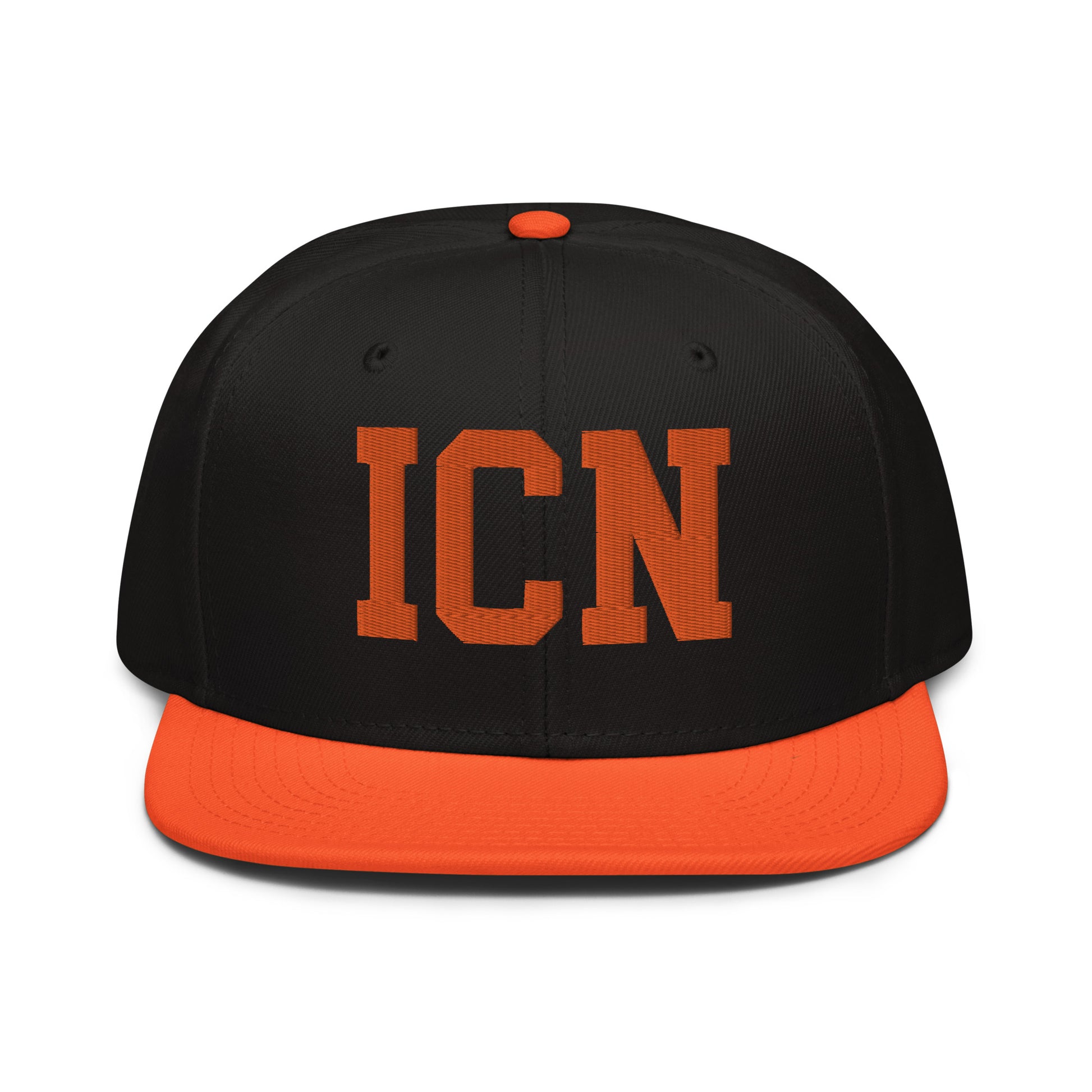 College-Style Wool-Blend Snapback Hat • Orange • ICN Seoul • YHM Designs - Image 07