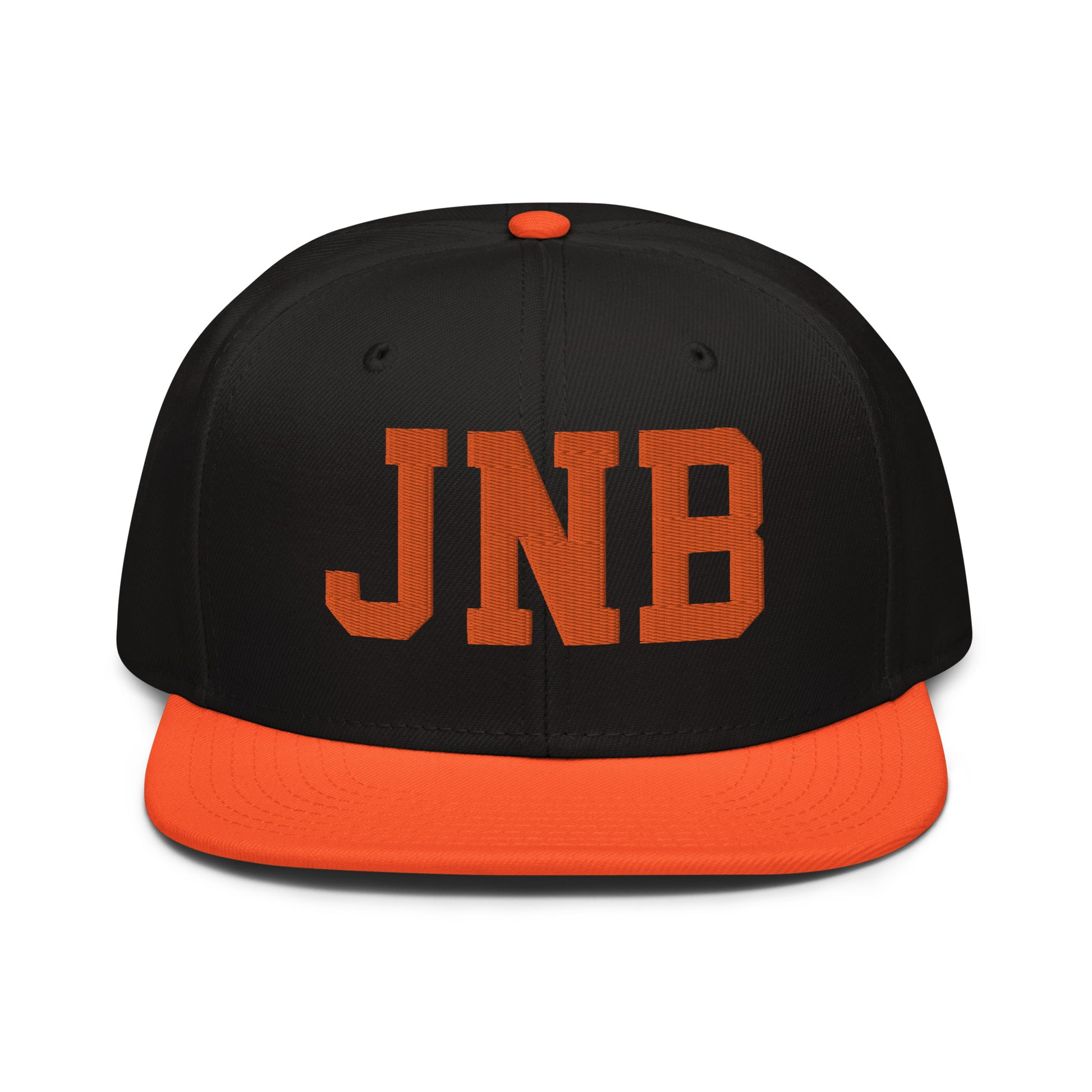 College-Style Wool-Blend Snapback Hat • Orange • JNB Johannesburg • YHM Designs - Image 07
