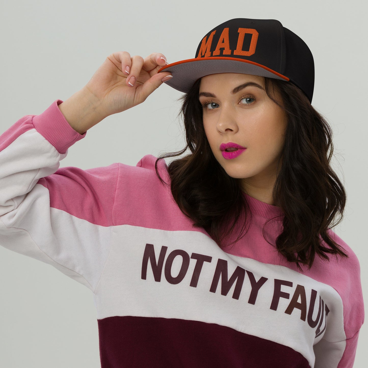College-Style Wool-Blend Snapback Hat • Orange • MAD Madrid • YHM Designs - Image 05