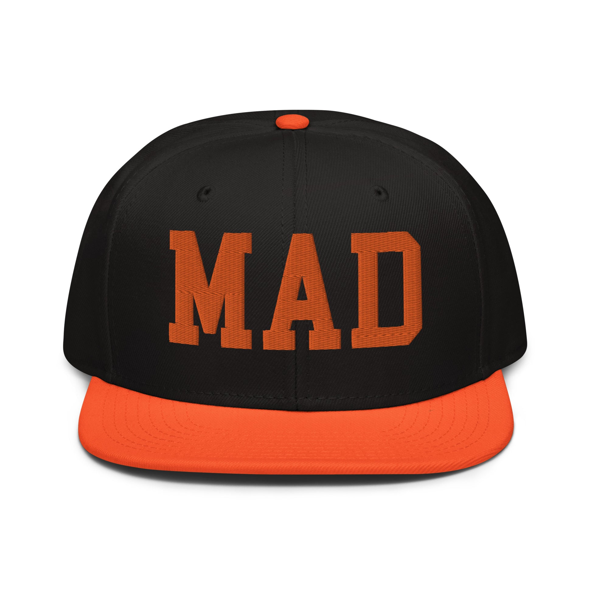 College-Style Wool-Blend Snapback Hat • Orange • MAD Madrid • YHM Designs - Image 07