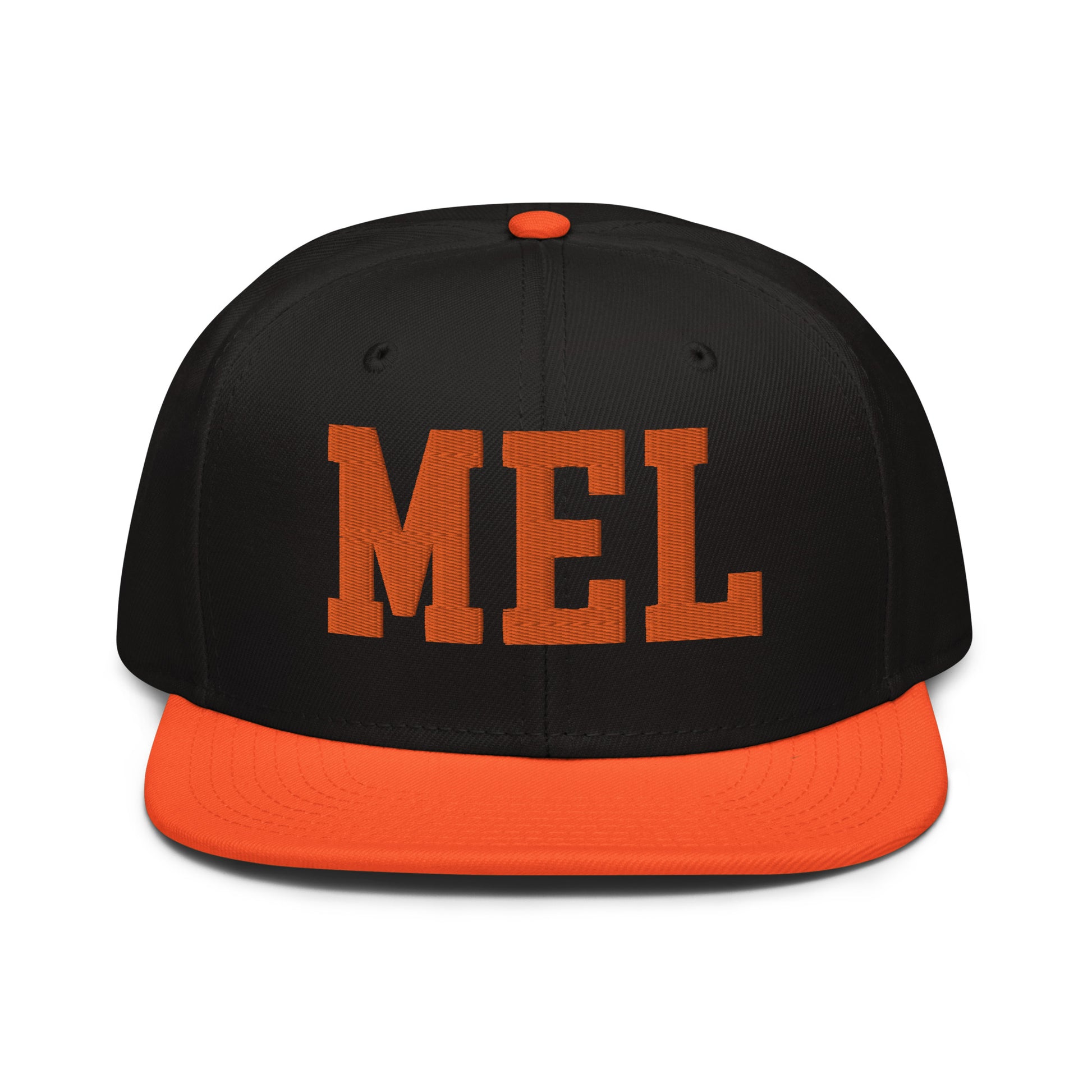 College-Style Wool-Blend Snapback Hat • Orange • MEL Melbourne • YHM Designs - Image 07