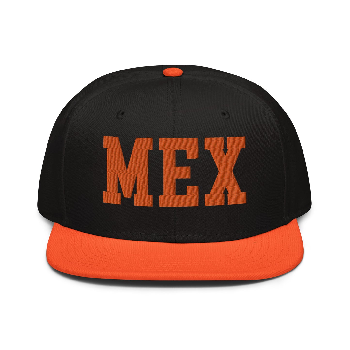 College-Style Wool-Blend Snapback Hat • Orange • MEX Mexico City • YHM Designs - Image 07