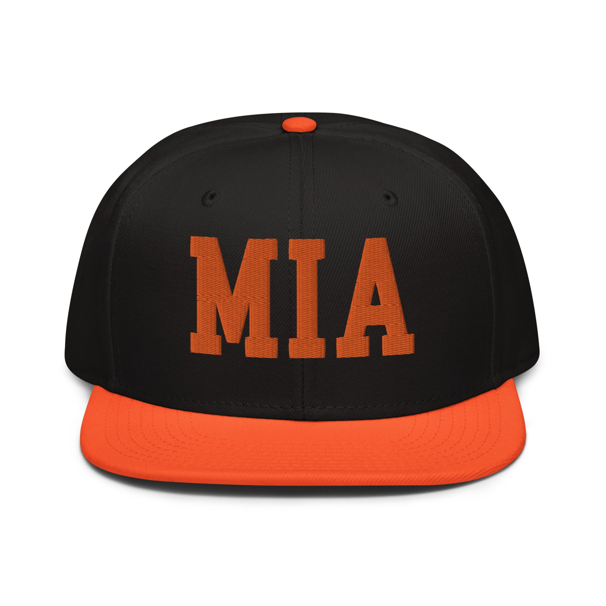 College-Style Wool-Blend Snapback Hat • Orange • MIA Miami • YHM Designs - Image 07