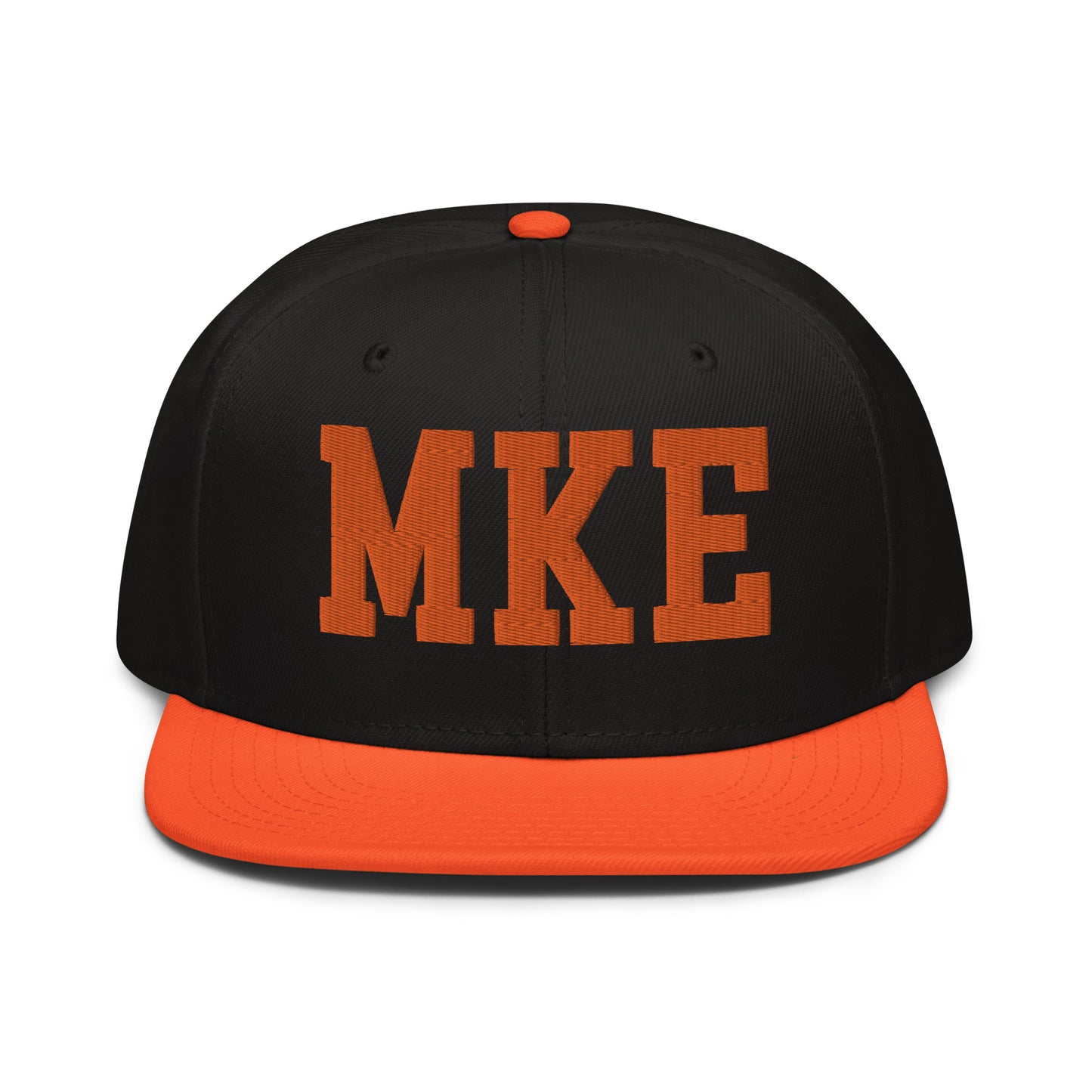 College-Style Wool-Blend Snapback Hat • Orange • MKE Milwaukee • YHM Designs - Image 07