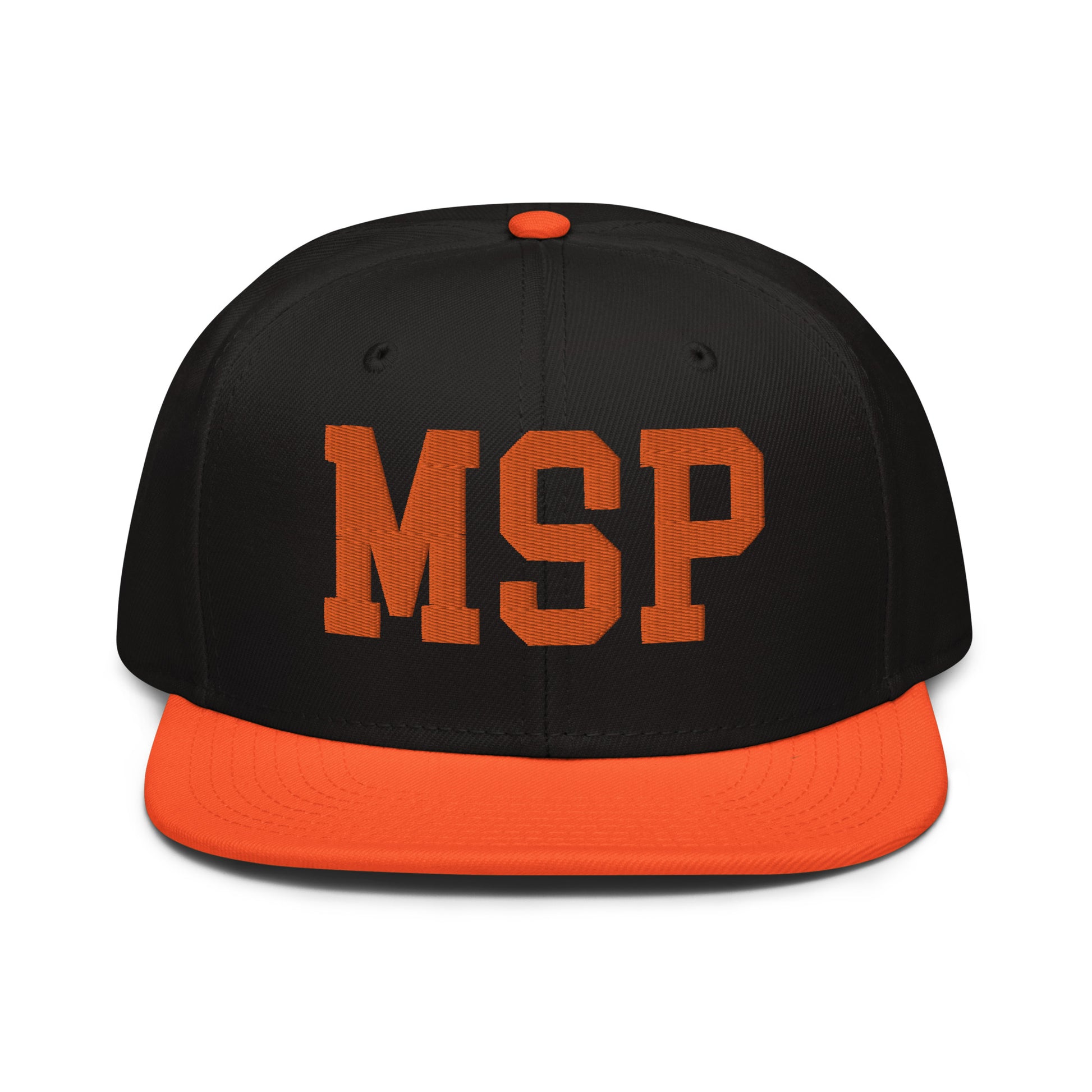 College-Style Wool-Blend Snapback Hat • Orange • MSP Minneapolis • YHM Designs - Image 07