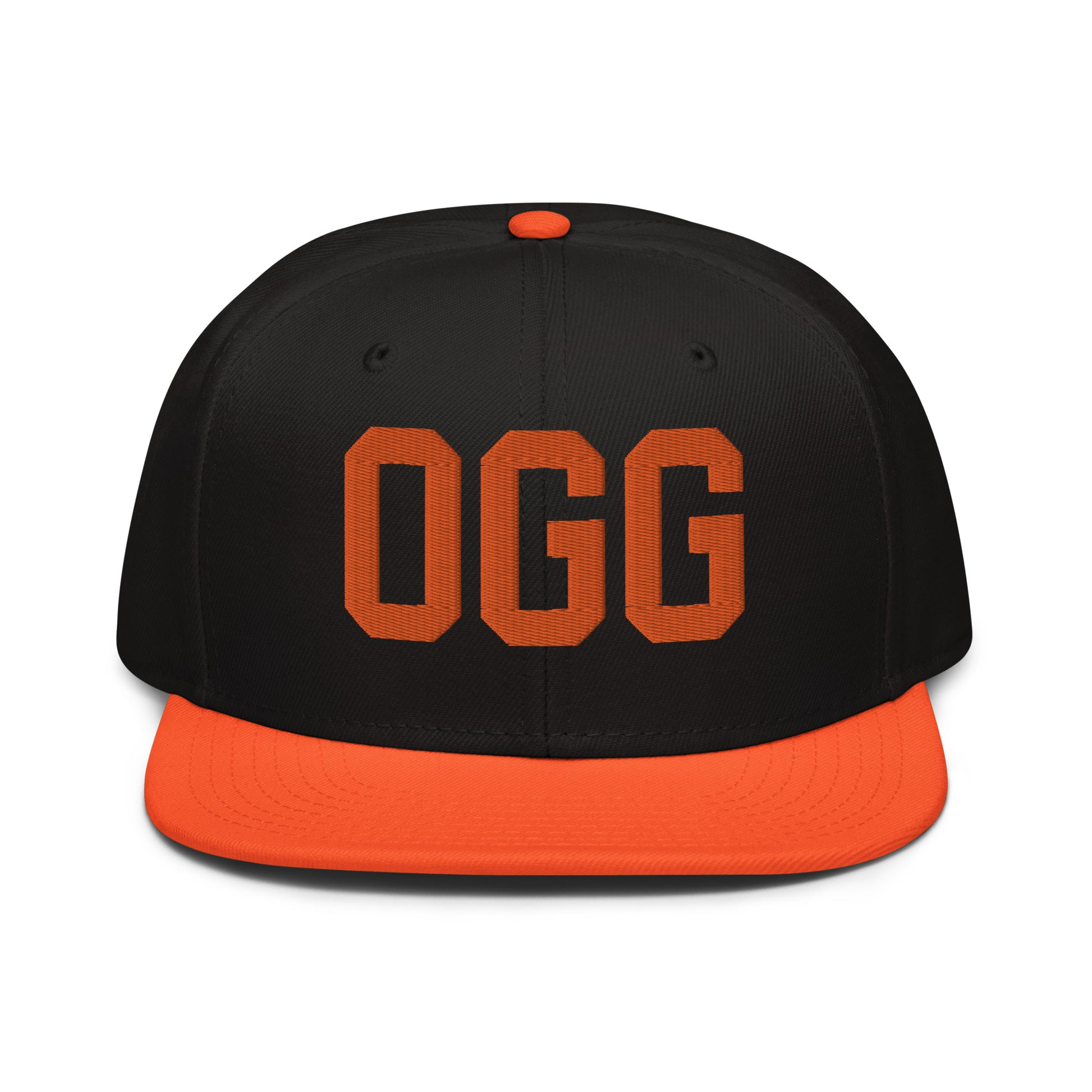 College-Style Wool-Blend Snapback Hat • Orange • OGG Maui • YHM Designs - Image 07