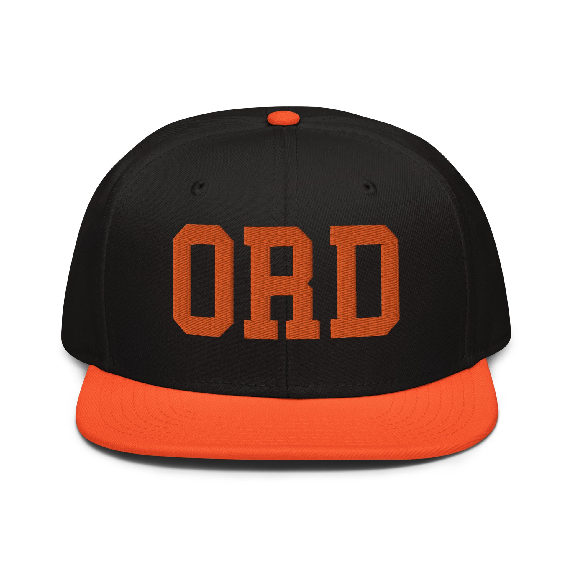 College-Style Wool-Blend Snapback Hat • Orange • ORD Chicago • YHM Designs - Image 07