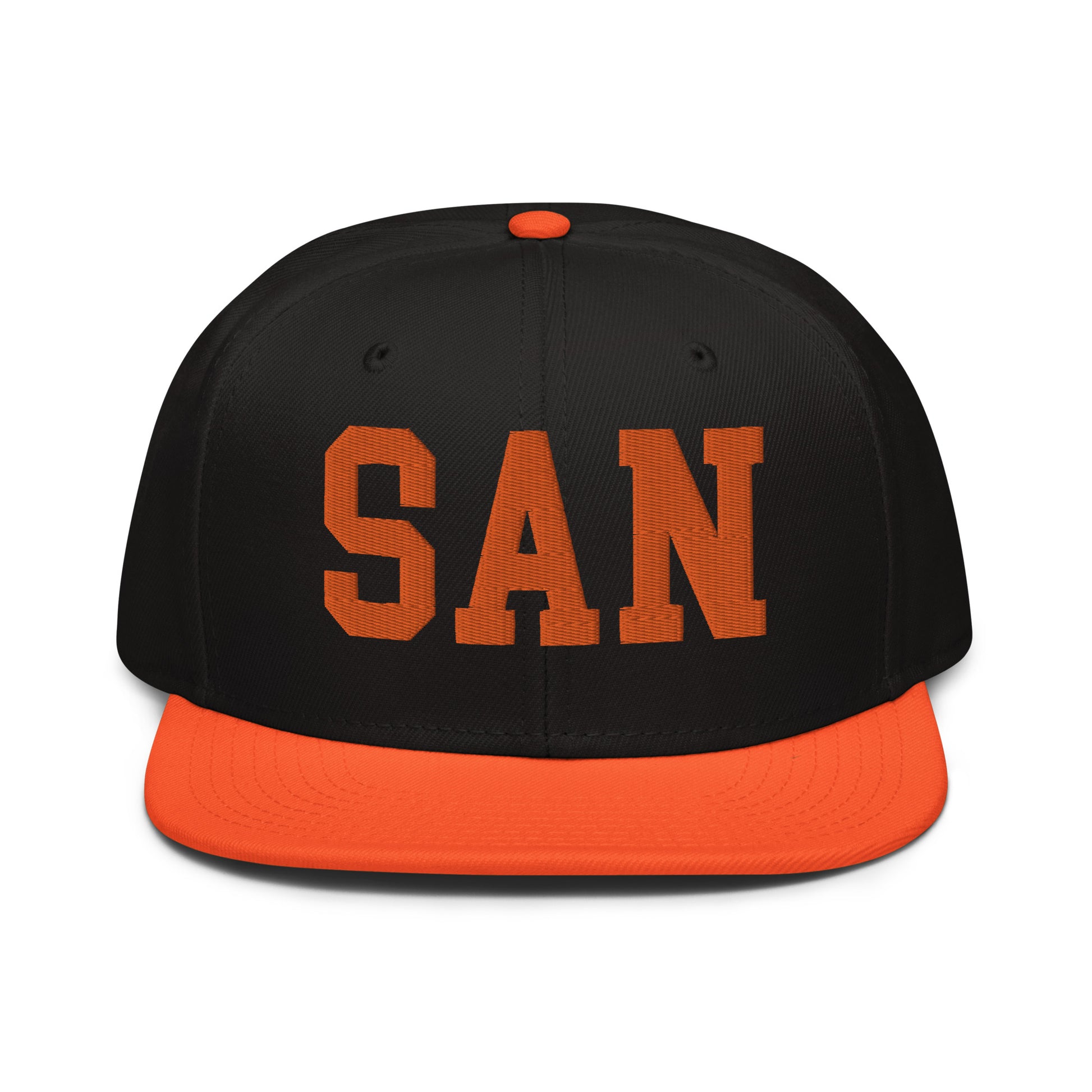 College-Style Wool-Blend Snapback Hat • Orange • SAN San Diego • YHM Designs - Image 07