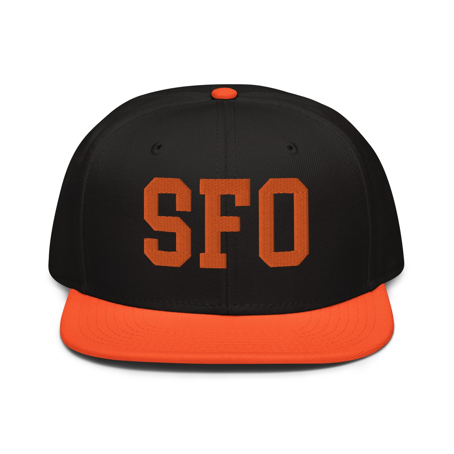 College-Style Wool-Blend Snapback Hat • Orange • SFO San Francisco • YHM Designs - Image 07