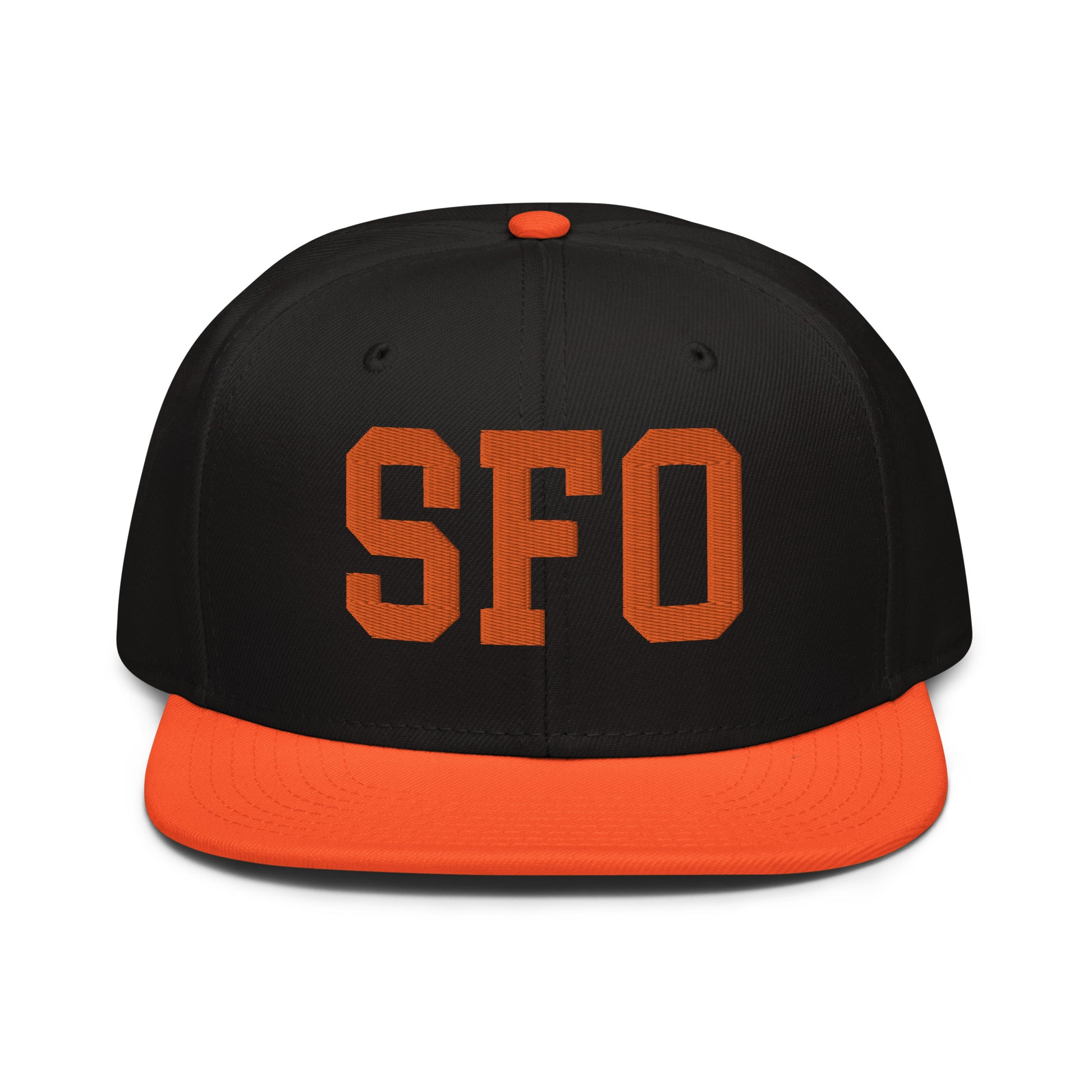 College-Style Wool-Blend Snapback Hat • Orange • SFO San Francisco • YHM Designs - Image 07