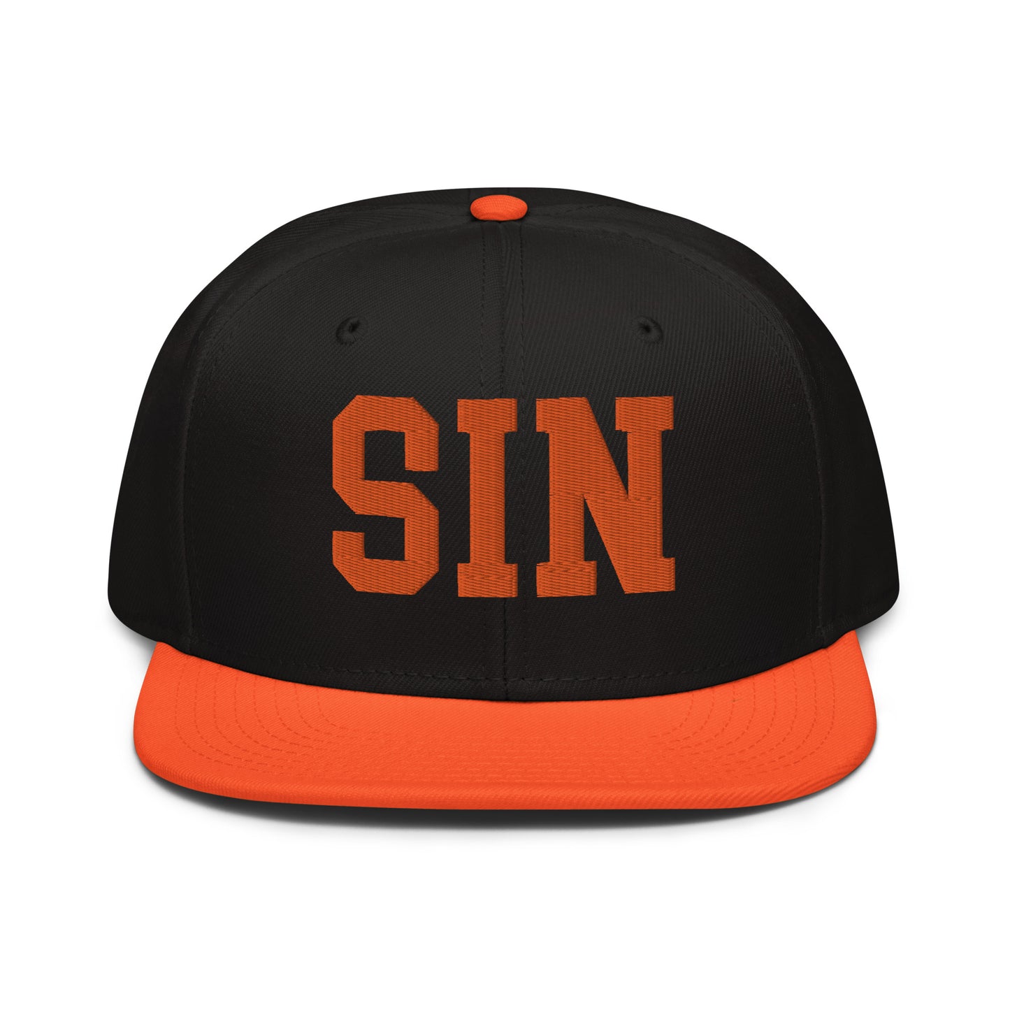 College-Style Wool-Blend Snapback Hat • Orange • SIN Singapore • YHM Designs - Image 07