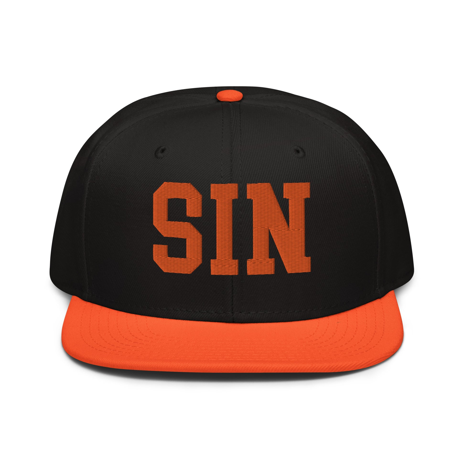 College-Style Wool-Blend Snapback Hat • Orange • SIN Singapore • YHM Designs - Image 07