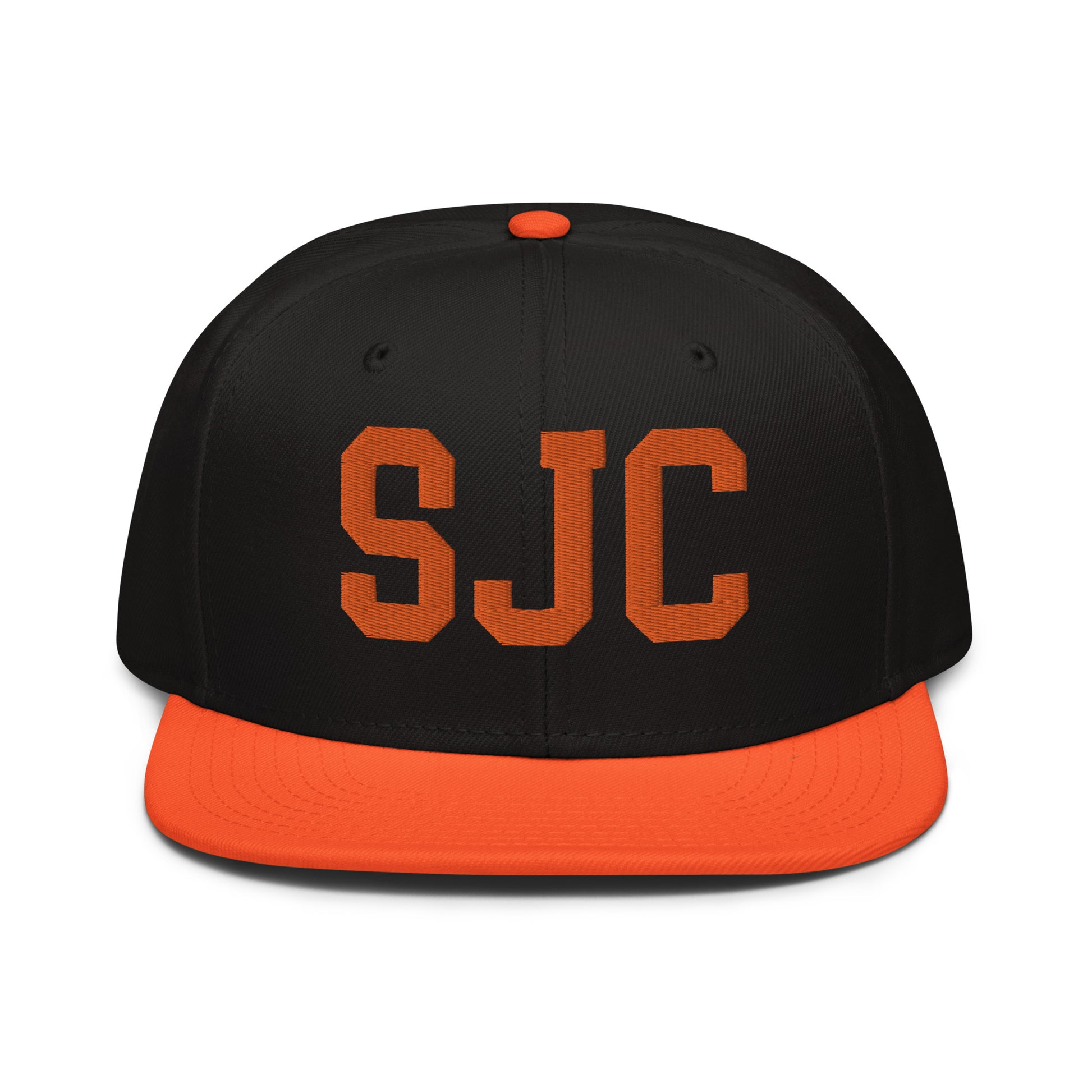 College-Style Wool-Blend Snapback Hat • Orange • SJC San Jose • YHM Designs - Image 07