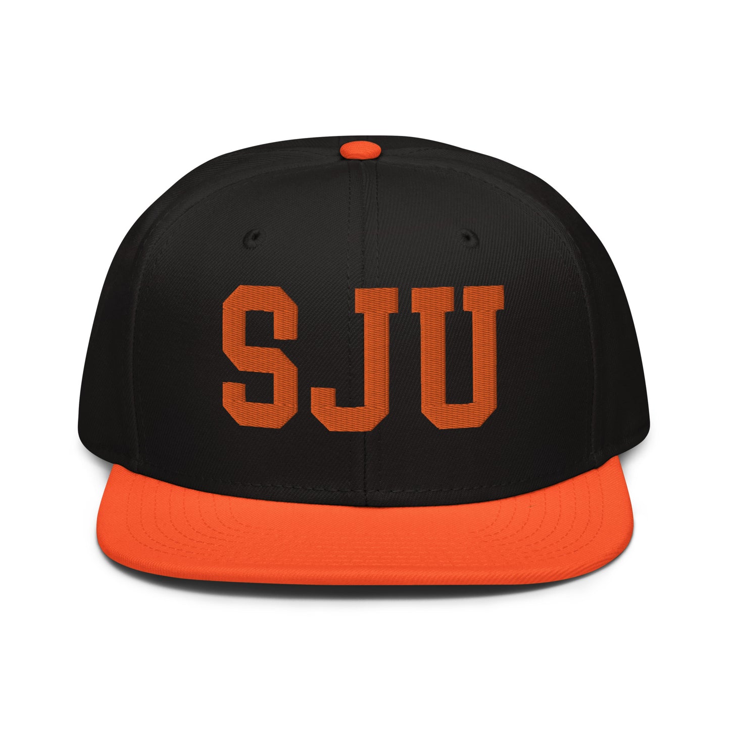 College-Style Wool-Blend Snapback Hat • Orange • SJU San Juan • YHM Designs - Image 07