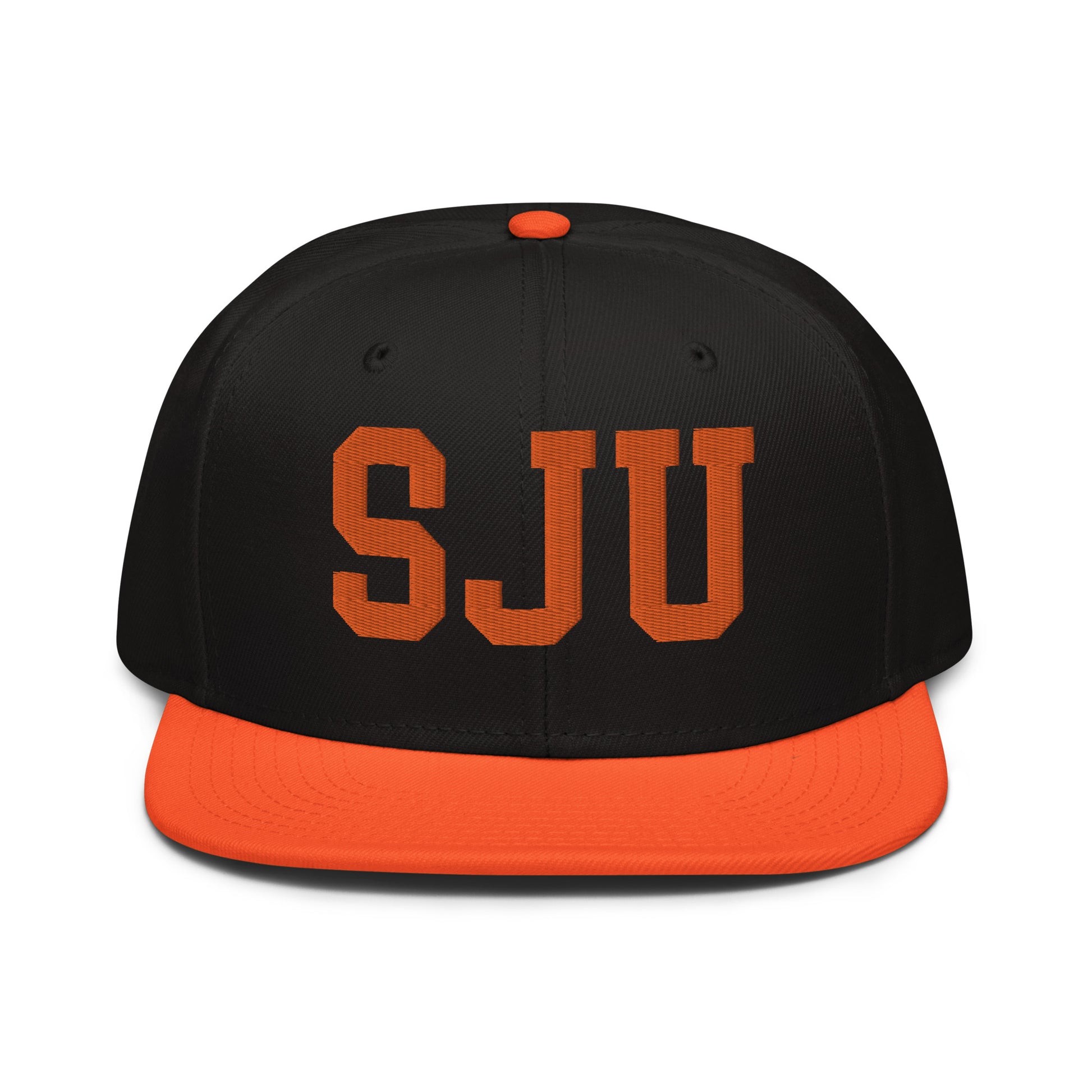 College-Style Wool-Blend Snapback Hat • Orange • SJU San Juan • YHM Designs - Image 07