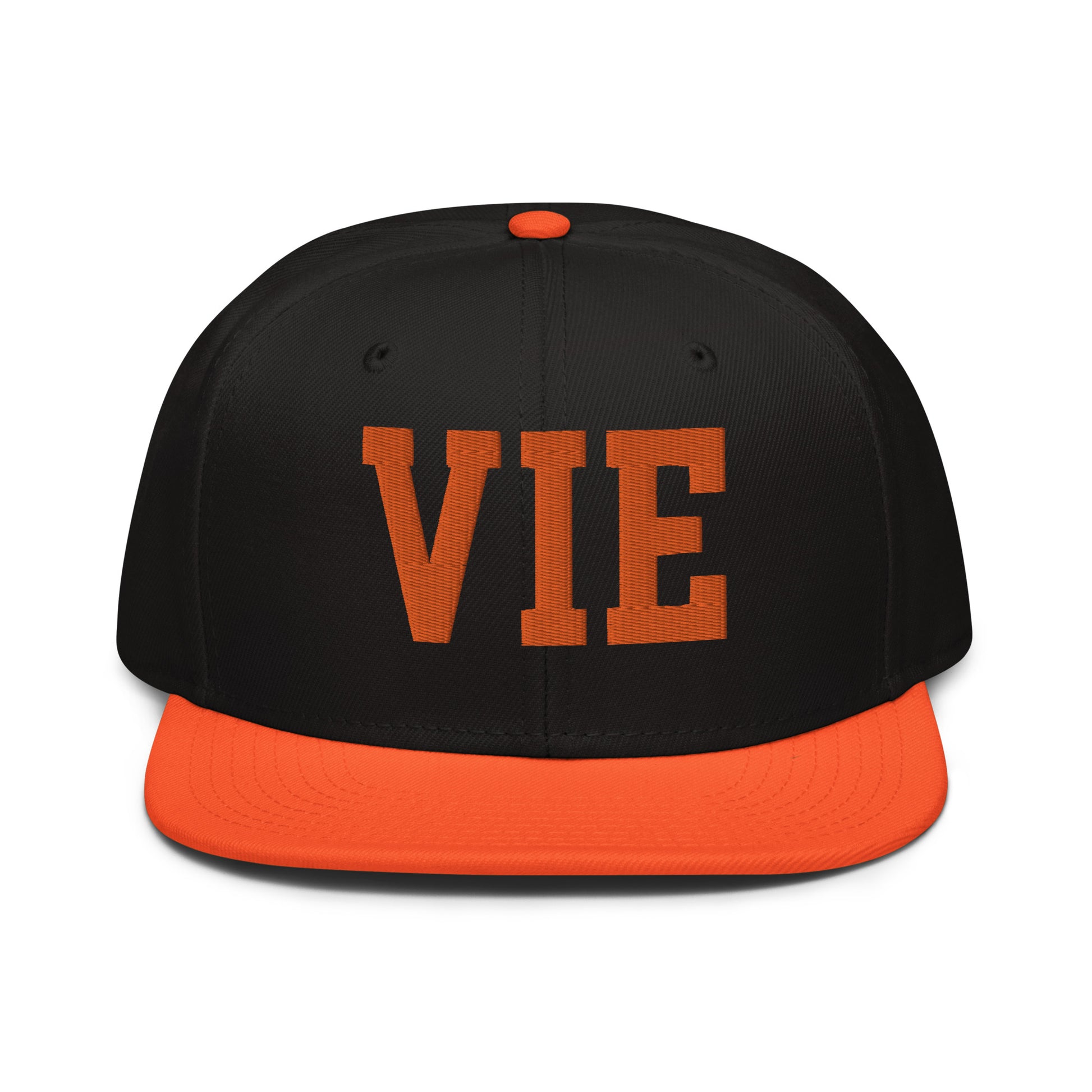 College-Style Wool-Blend Snapback Hat • Orange • VIE Vienna • YHM Designs - Image 07