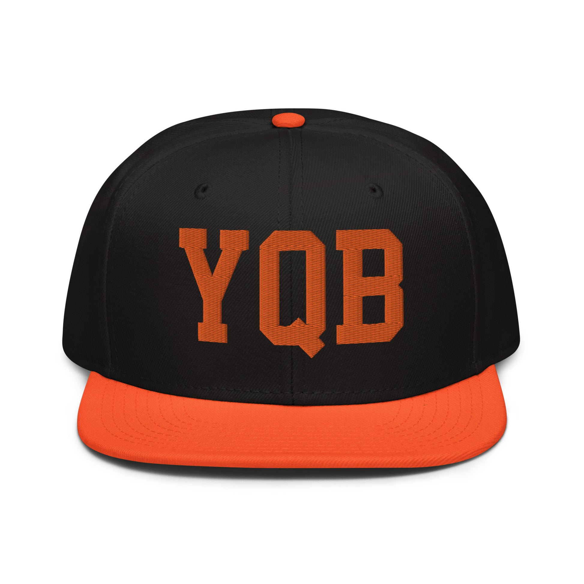 College-Style Wool-Blend Snapback Hat • Orange • YQB Quebec City • YHM Designs - Image 07