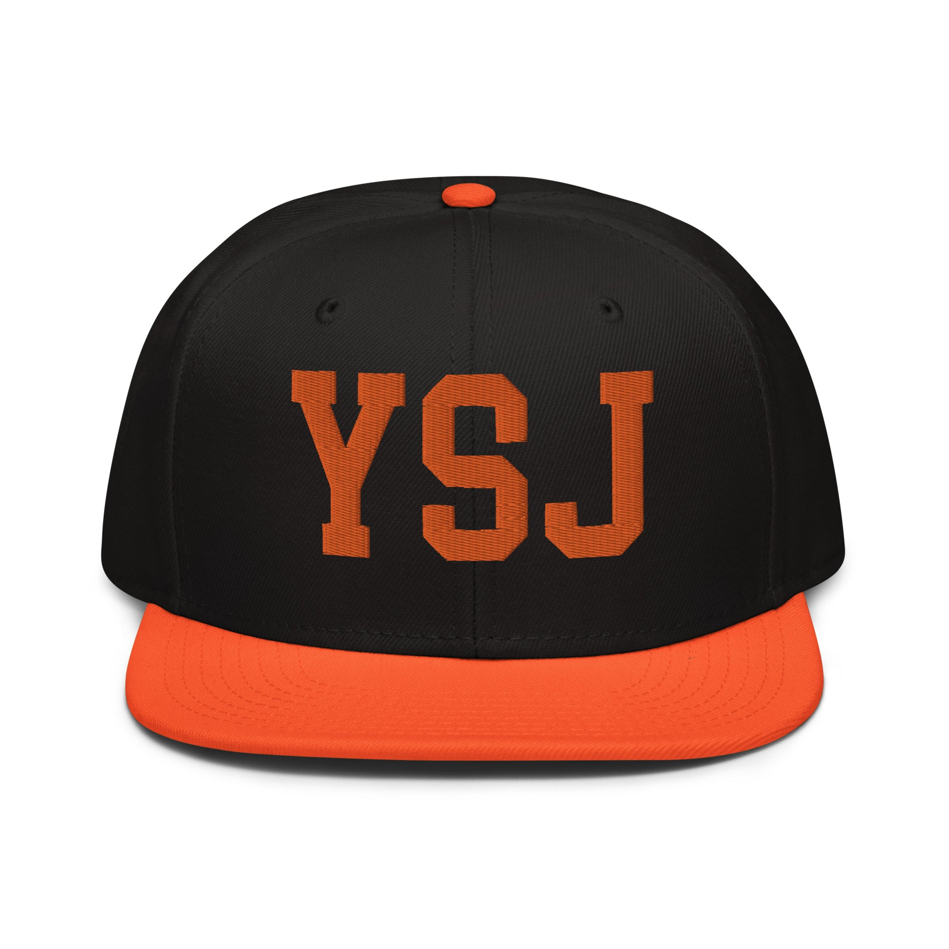 College-Style Wool-Blend Snapback Hat • Orange • YSJ Saint John • YHM Designs - Image 07