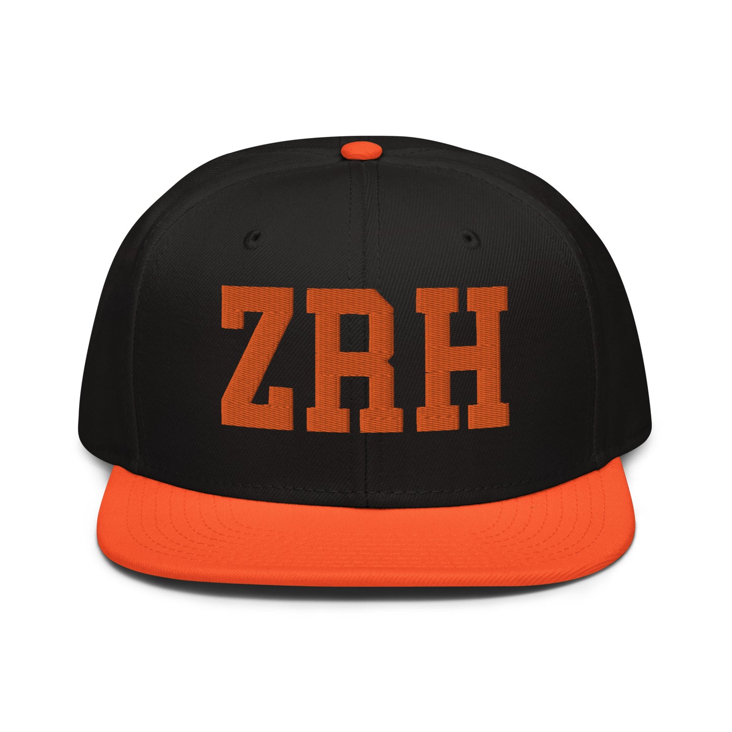 College-Style Wool-Blend Snapback Hat • Orange • ZRH Zurich • YHM Designs - Image 07